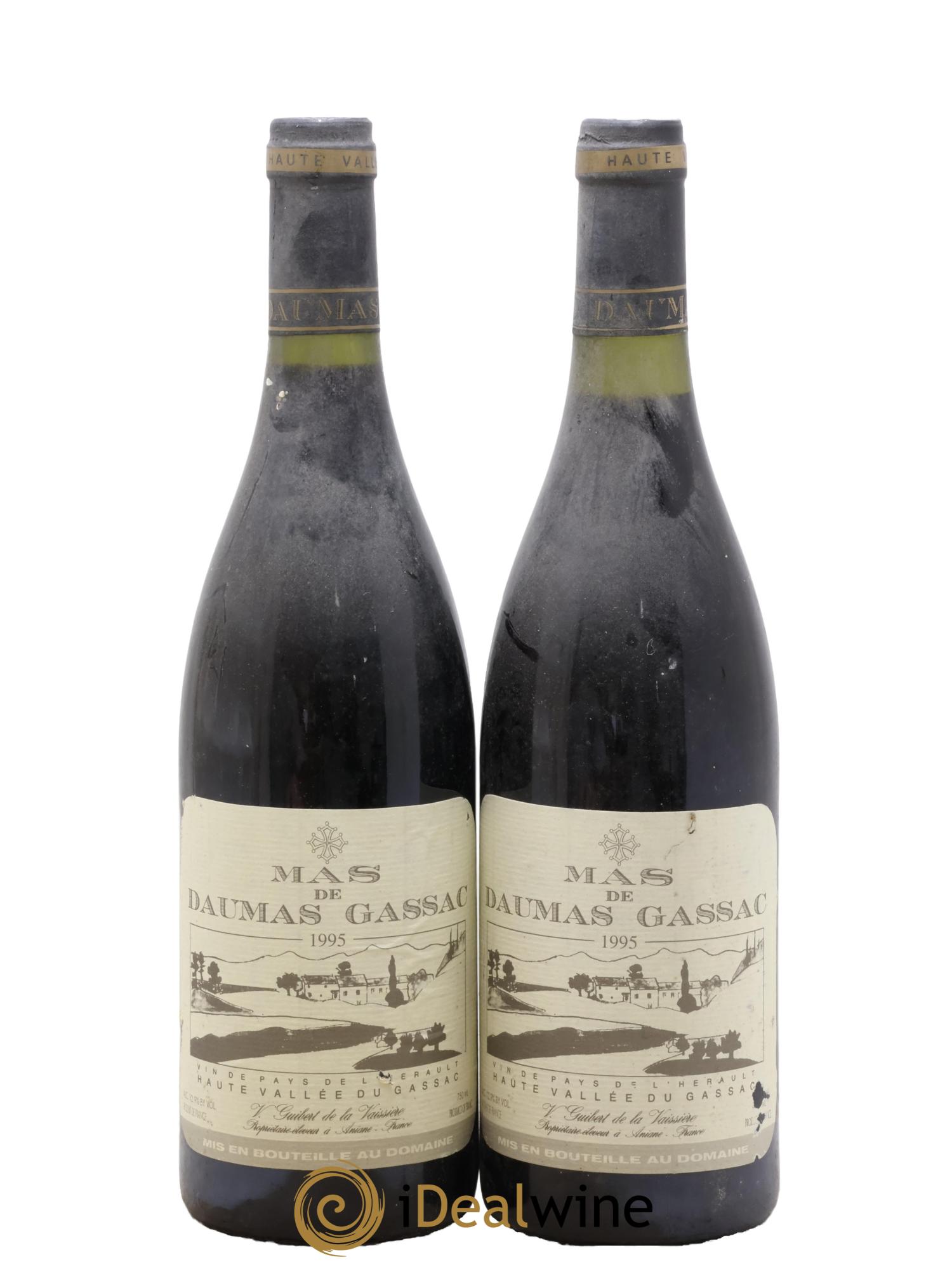 Saint-Guilhem-le-Désert - Cité d'Aniane Mas Daumas Gassac Famille Guibert de La Vaissière 1995 - Lot de 2 bouteilles - 0