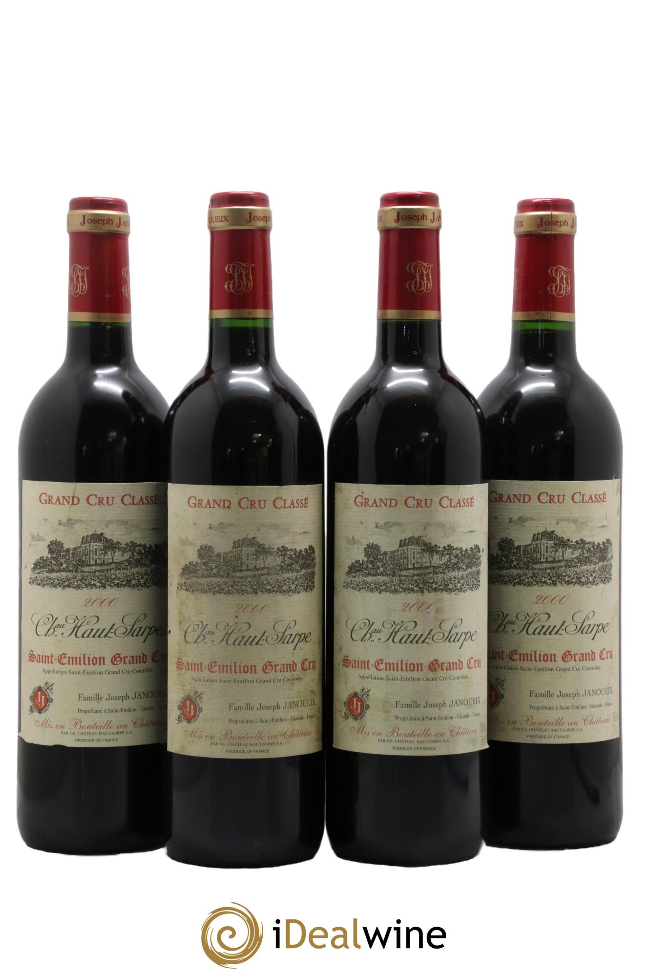 Château Haut Sarpe Grand Cru Classé 2000 - Lot de 4 bouteilles - 0