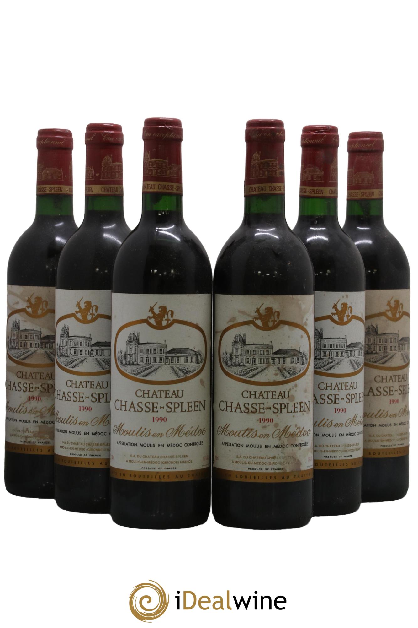 Château Chasse Spleen 1990 - Lot de 6 bouteilles - 0