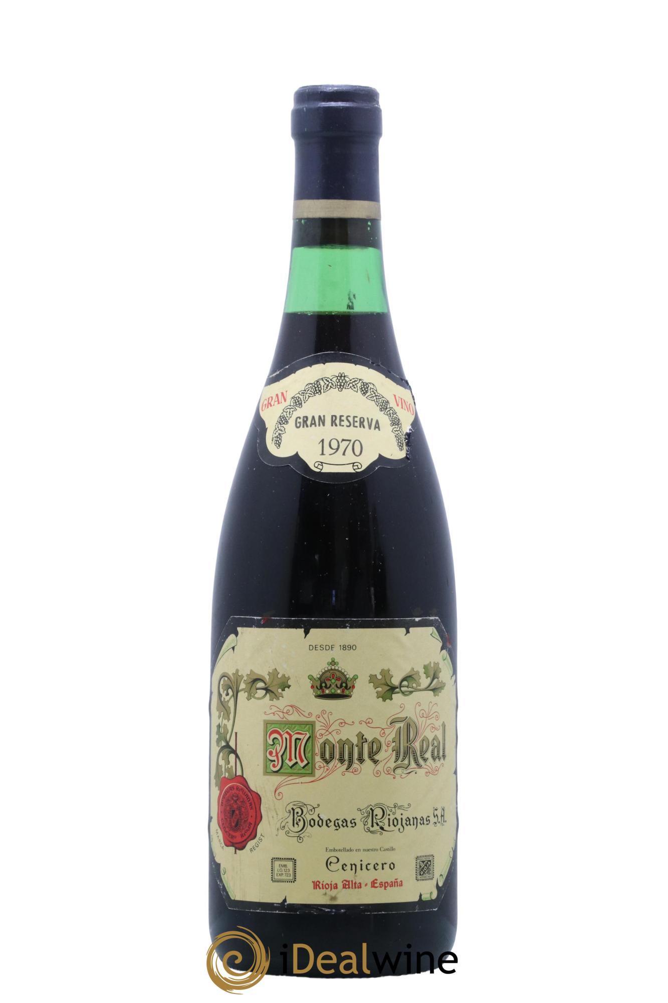 Rioja DOCA Monte Real Gran Reserva Bodegas Riojanas 1970 - Lot of 1 bottle - 0