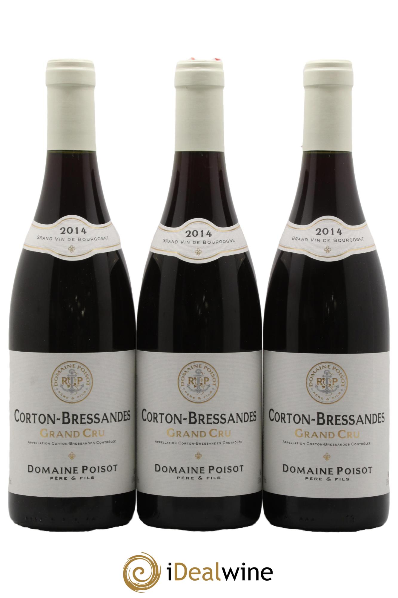 Corton Grand Cru Bressandes Poisot Pere Et Fils 2014 - Lotto di 3 bottiglie - 0