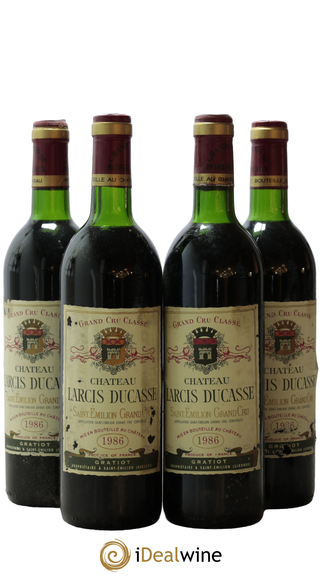 Château Larcis Ducasse 1er Grand Cru Classé B 1986 - Lotto di 4 bottiglie - 0