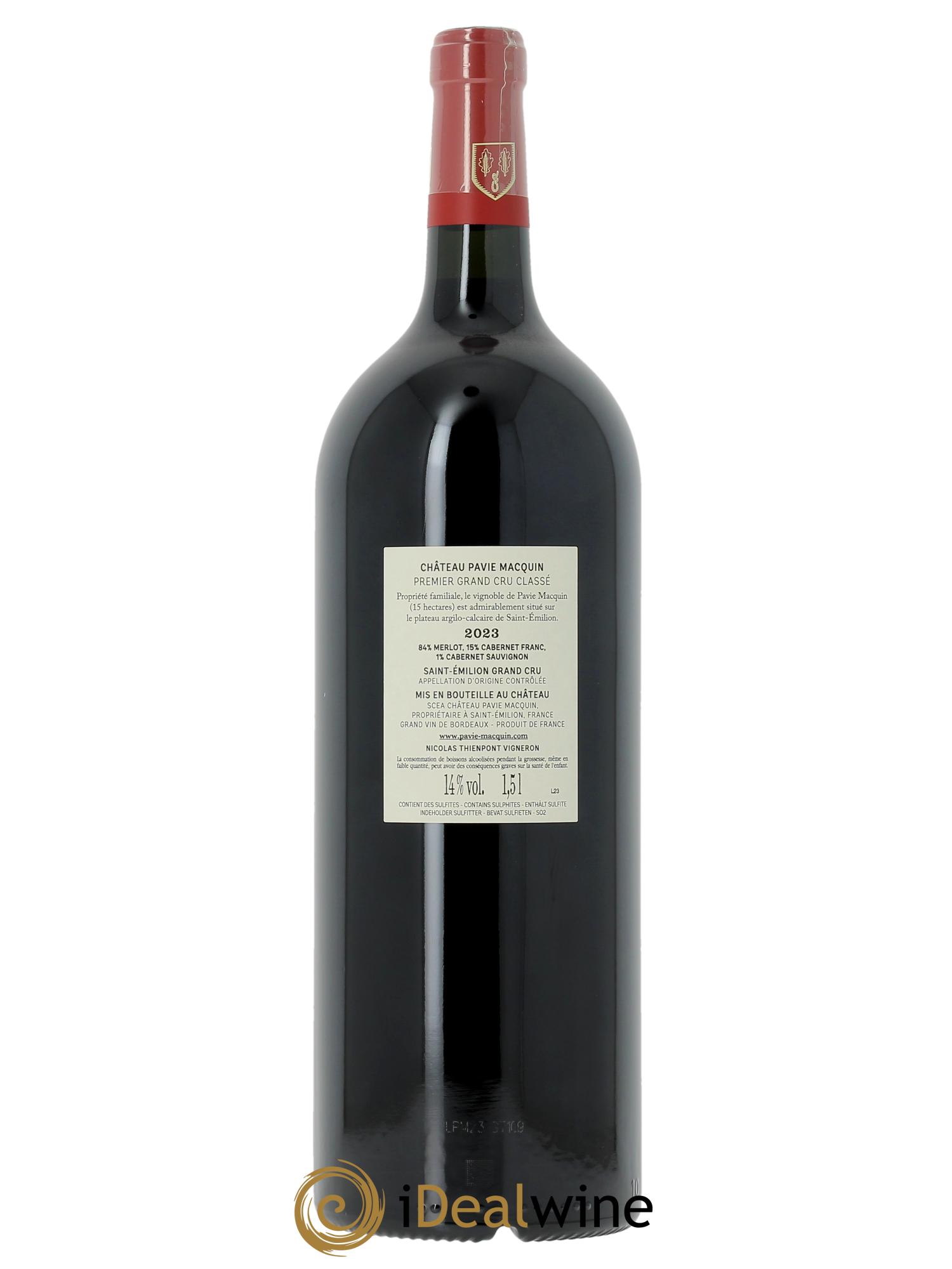 Château Pavie Macquin 1er Grand Cru Classé B (CBO à partir de 6 mgs) 2023 - Lot de 1 magnum - 1