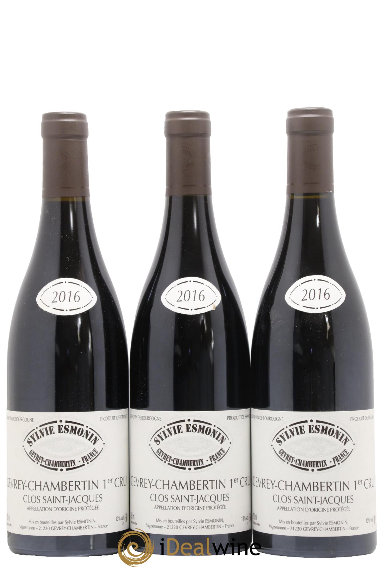 Gevrey-Chambertin 1er Cru Clos Saint Jacques Sylvie Esmonin 2016 - Lot de 3 bouteilles - 0