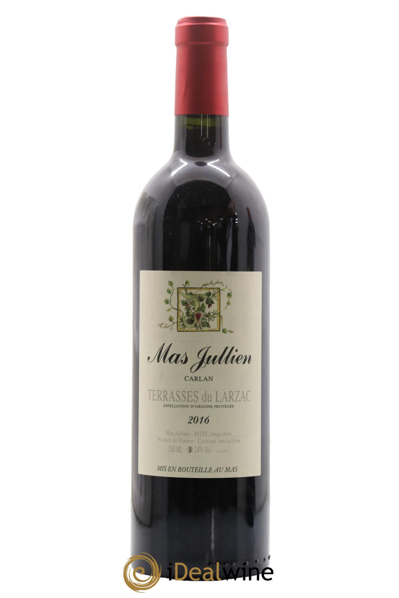 Terrasses du Larzac Mas Jullien Carlan Olivier Jullien 2016 - Lot de 1 bouteille - 0