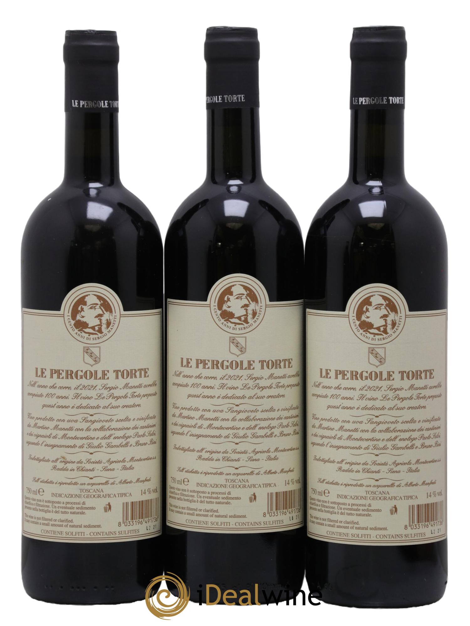 Toscana IGT Montevertine Le Pergole Torte Famille Manetti 2018 - Posten von 3 Flaschen - 1
