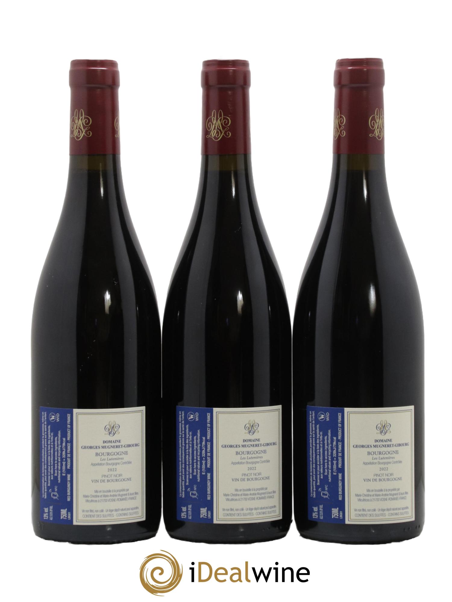 Bourgogne Les Lutenières Mugneret-Gibourg (Domaine) 2022 - Lot de 3 bouteilles - 1