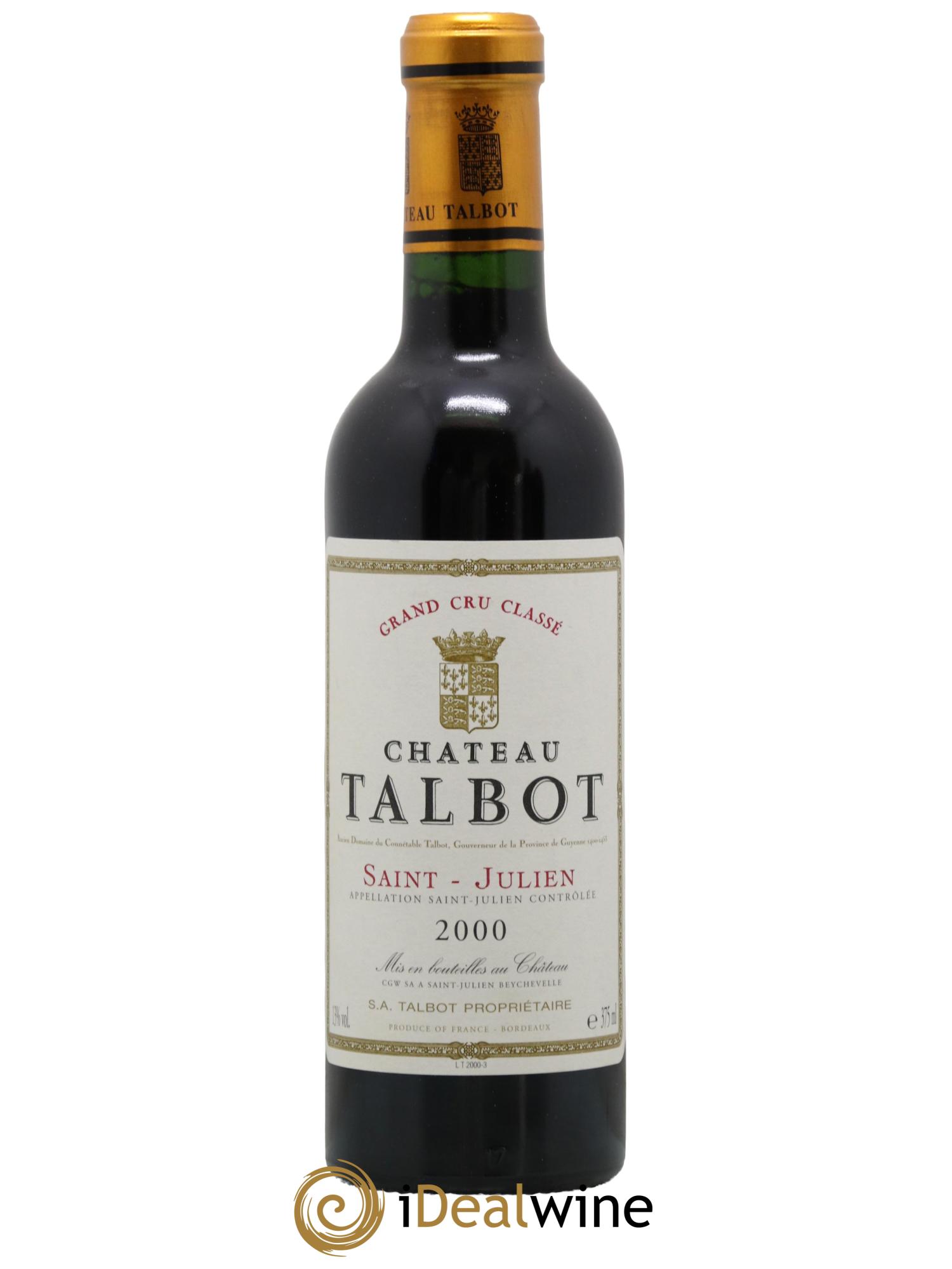 Château Talbot 4ème Grand Cru Classé 2000 - Lot de 1 demi bouteille - 0