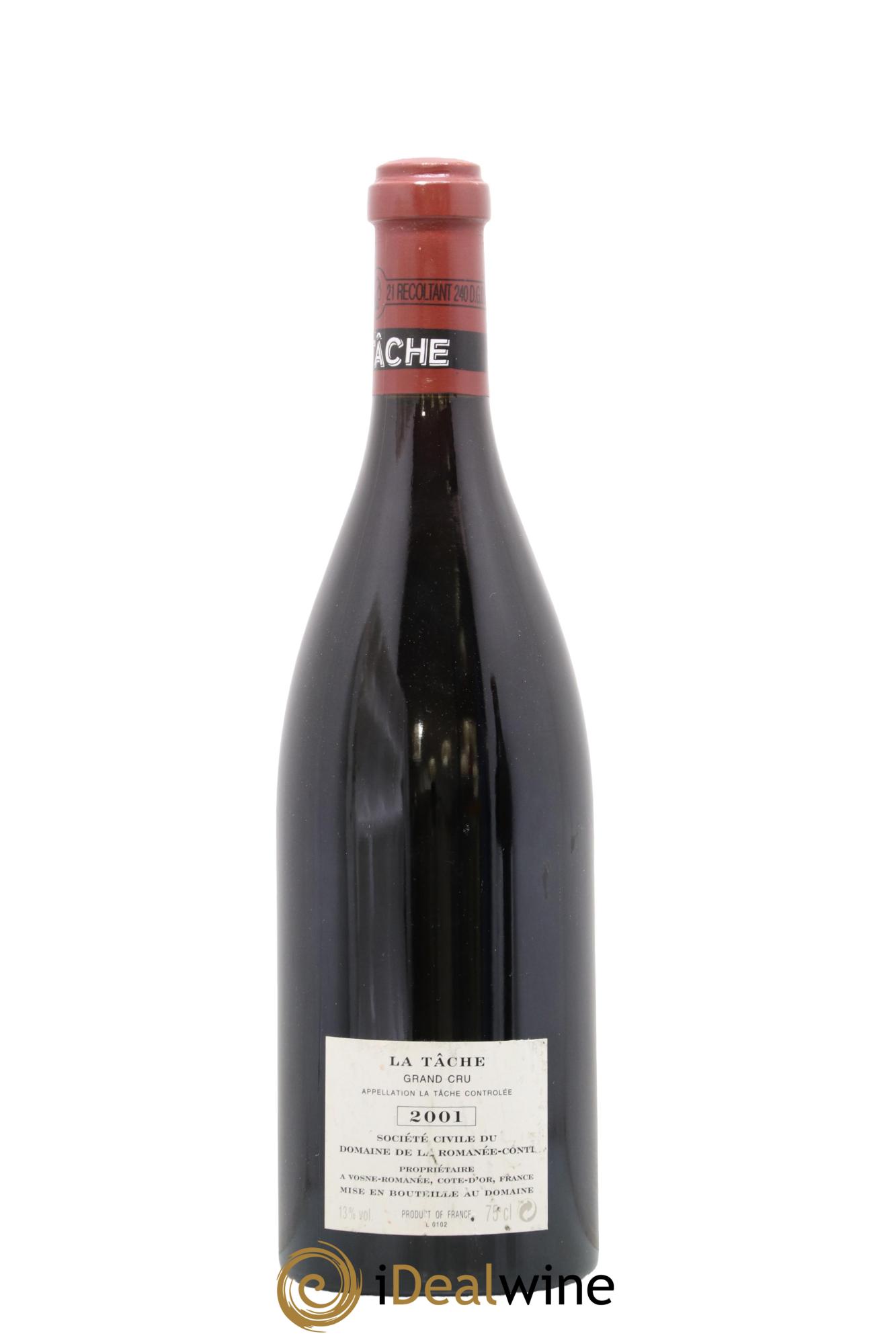La Tâche Grand Cru Domaine de la Romanée-Conti 2001 - Lot de 1 bouteille - 1