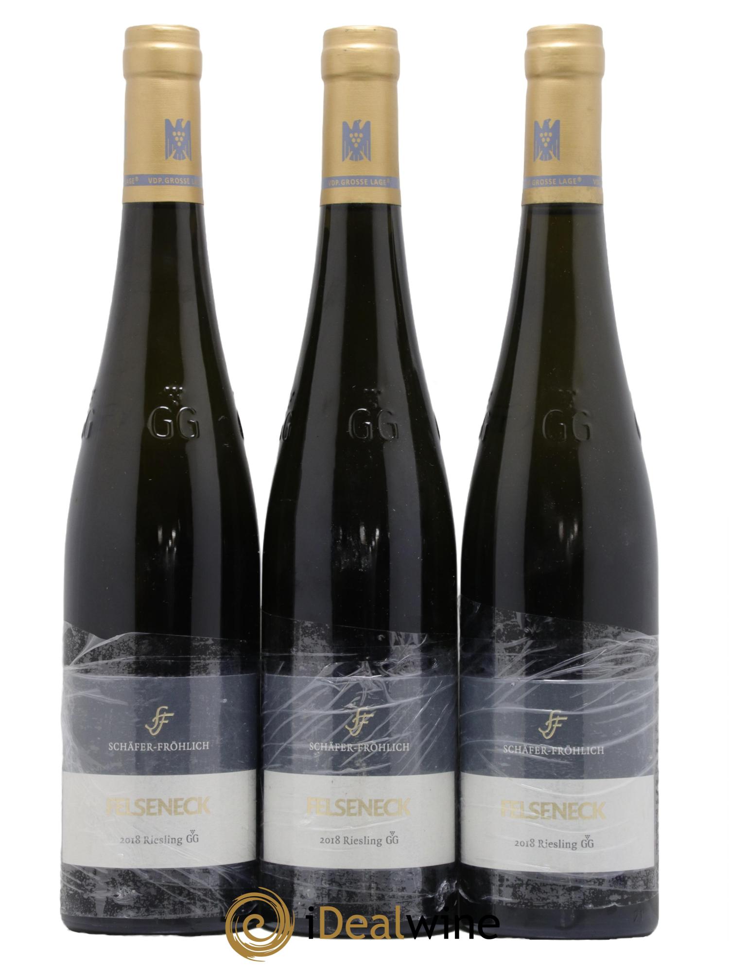 Allemagne Nahe Riesling GG Felseneck Schafer Frohlich 2018 - Lot de 3 bouteilles - 0