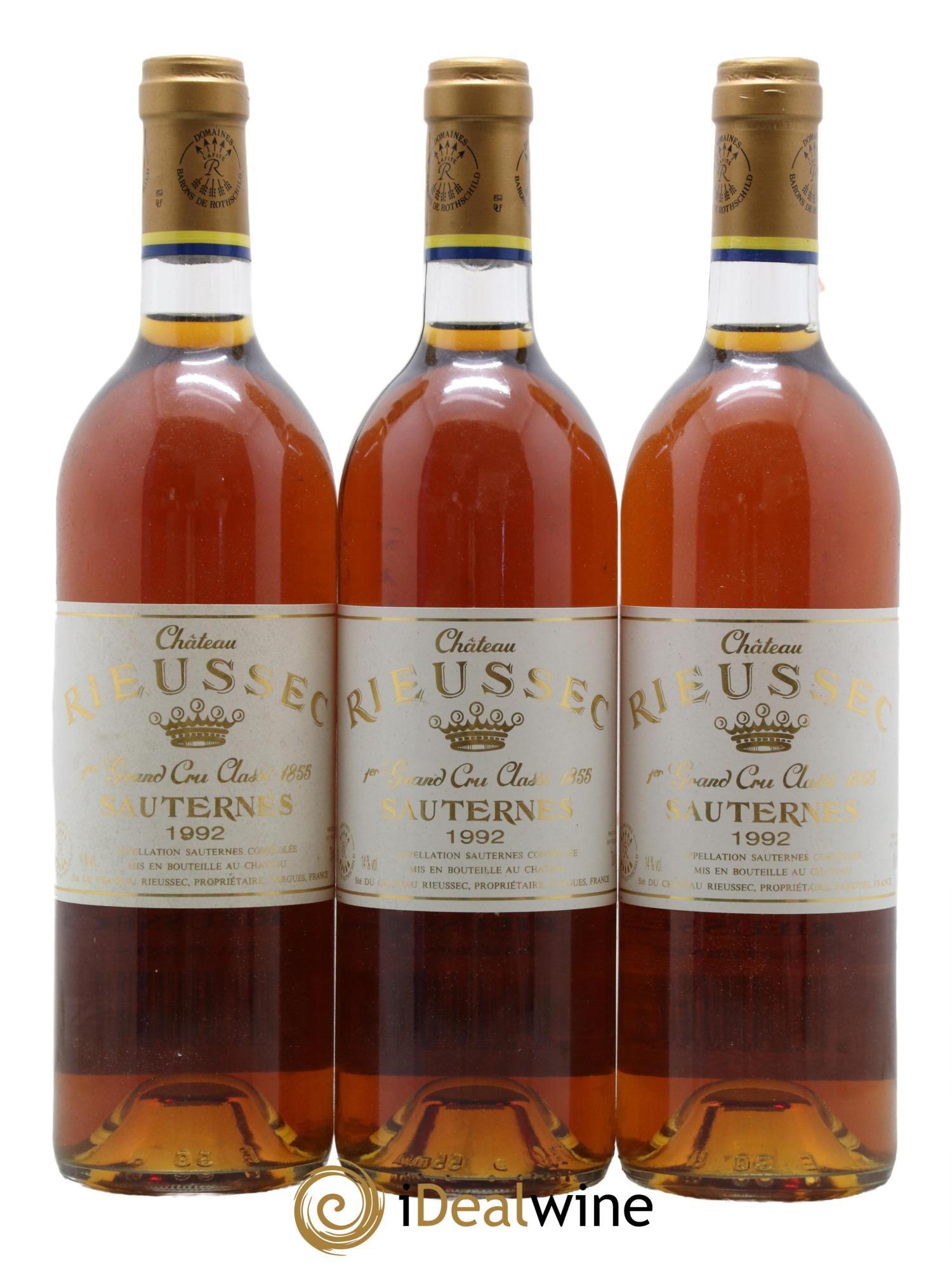 Château Rieussec 1er Grand Cru Classé 1992 - Lotto di 3 bottiglie - 0