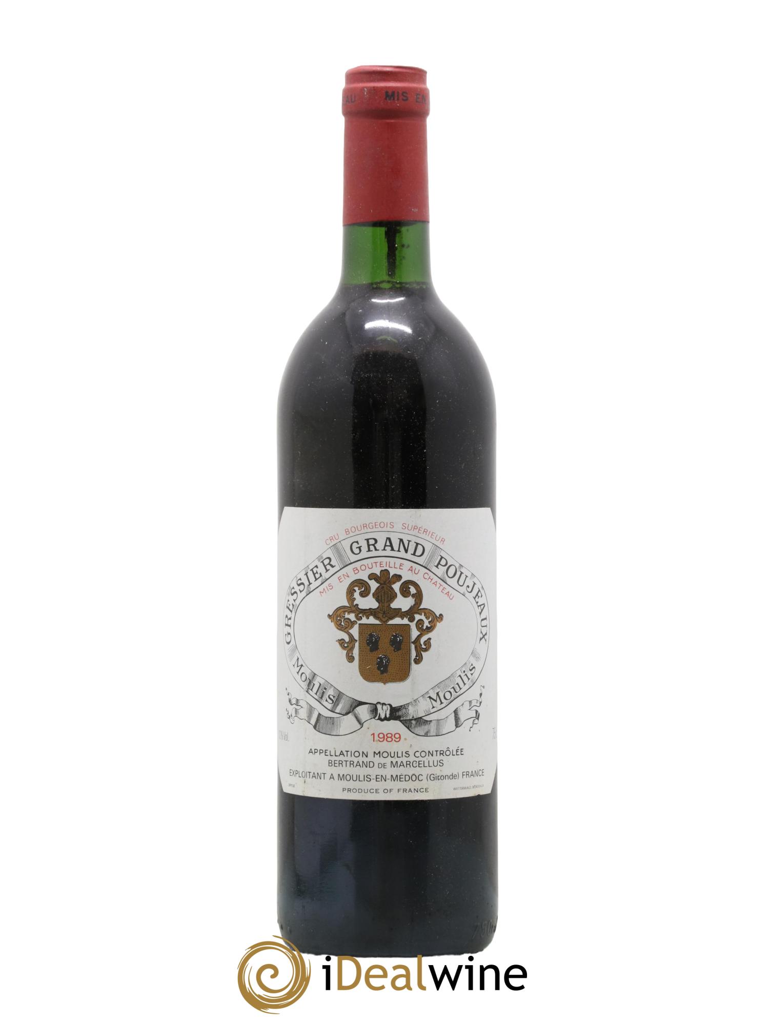 Château Gressier Grand Poujeaux Cru Bourgeois 1989 - Lot de 1 bouteille - 0