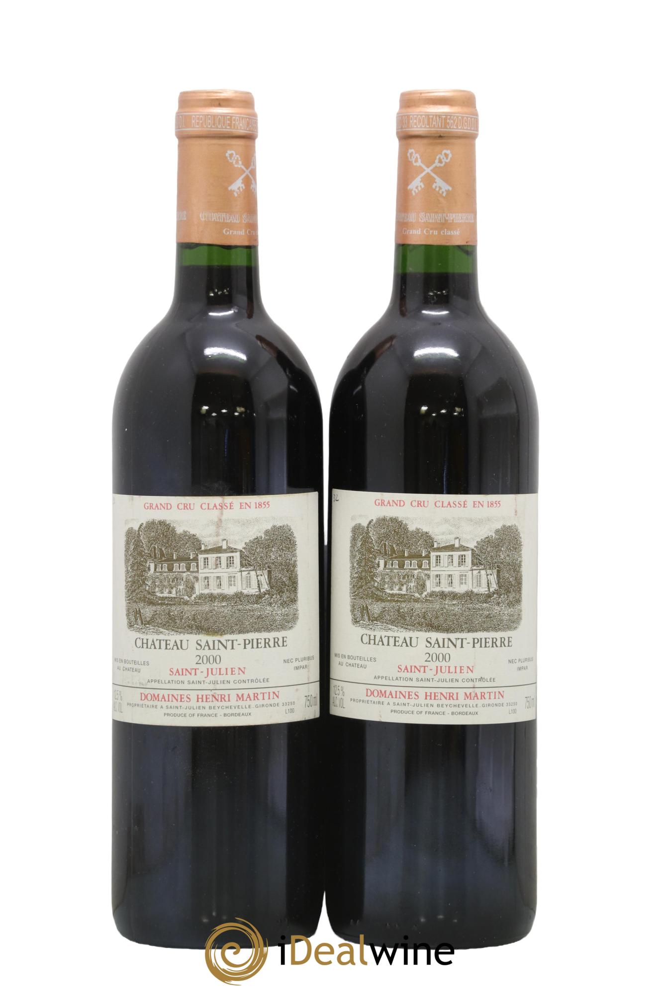 Château Saint-Pierre 4ème Grand Cru Classé 2000 - Lot de 2 bouteilles - 0