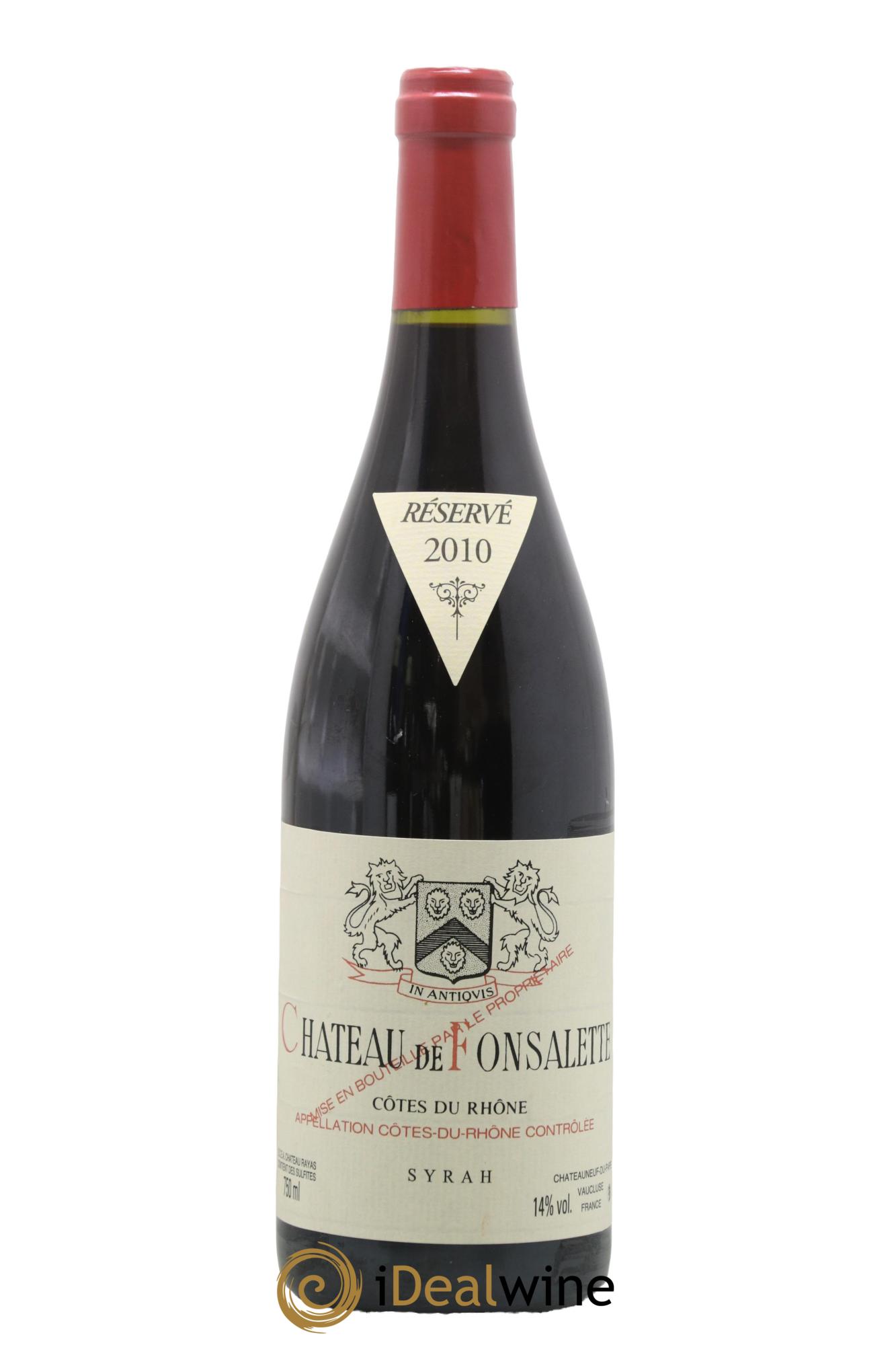 Côtes-du-Rhône Cuvée Syrah Château de Fonsalette 2010 - Lotto di 1 bottiglia - 0