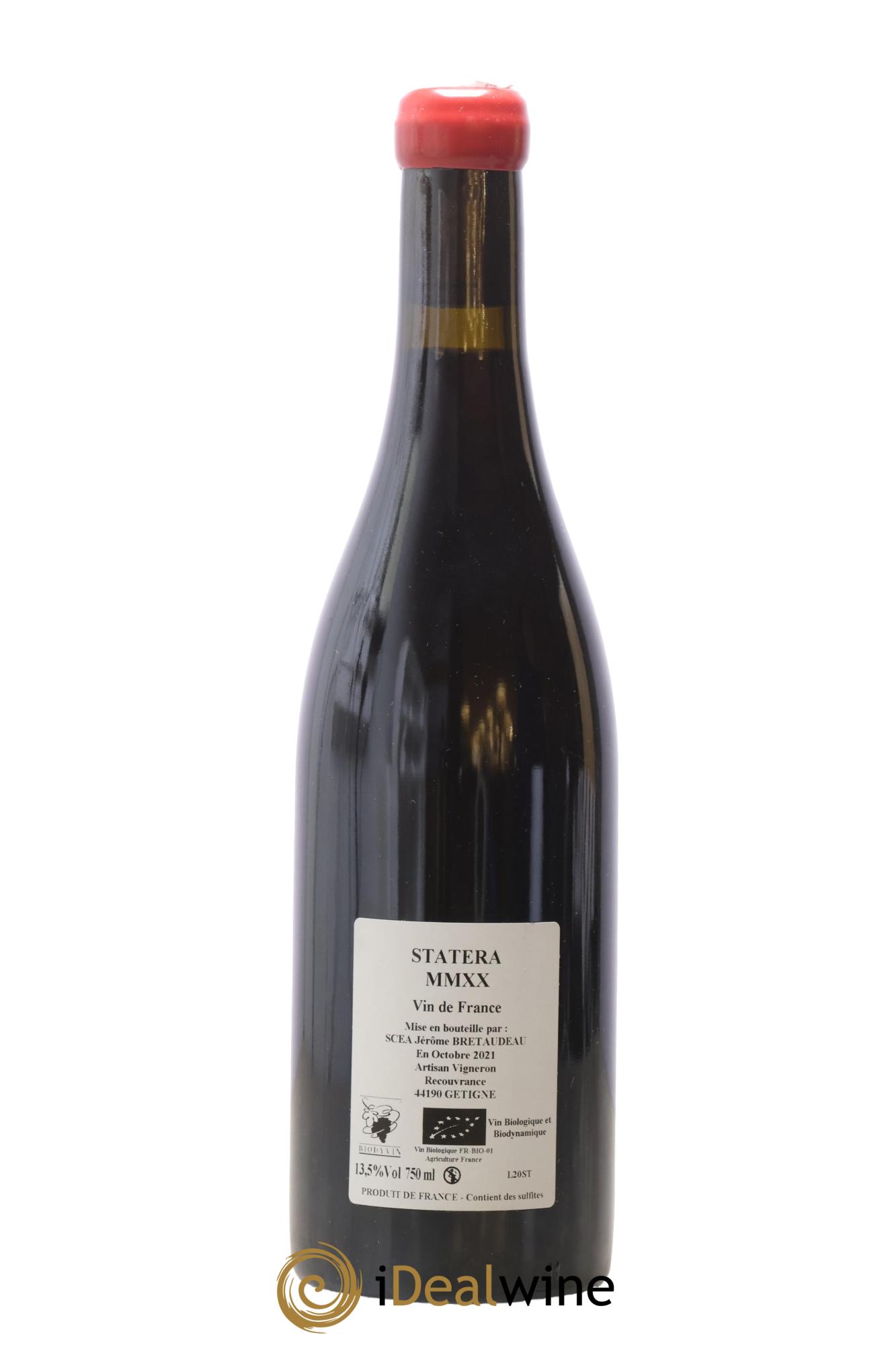 Vin de France Statera Jérôme Bretaudeau - Domaine de Bellevue 2020 - Lot de 1 bouteille - 1
