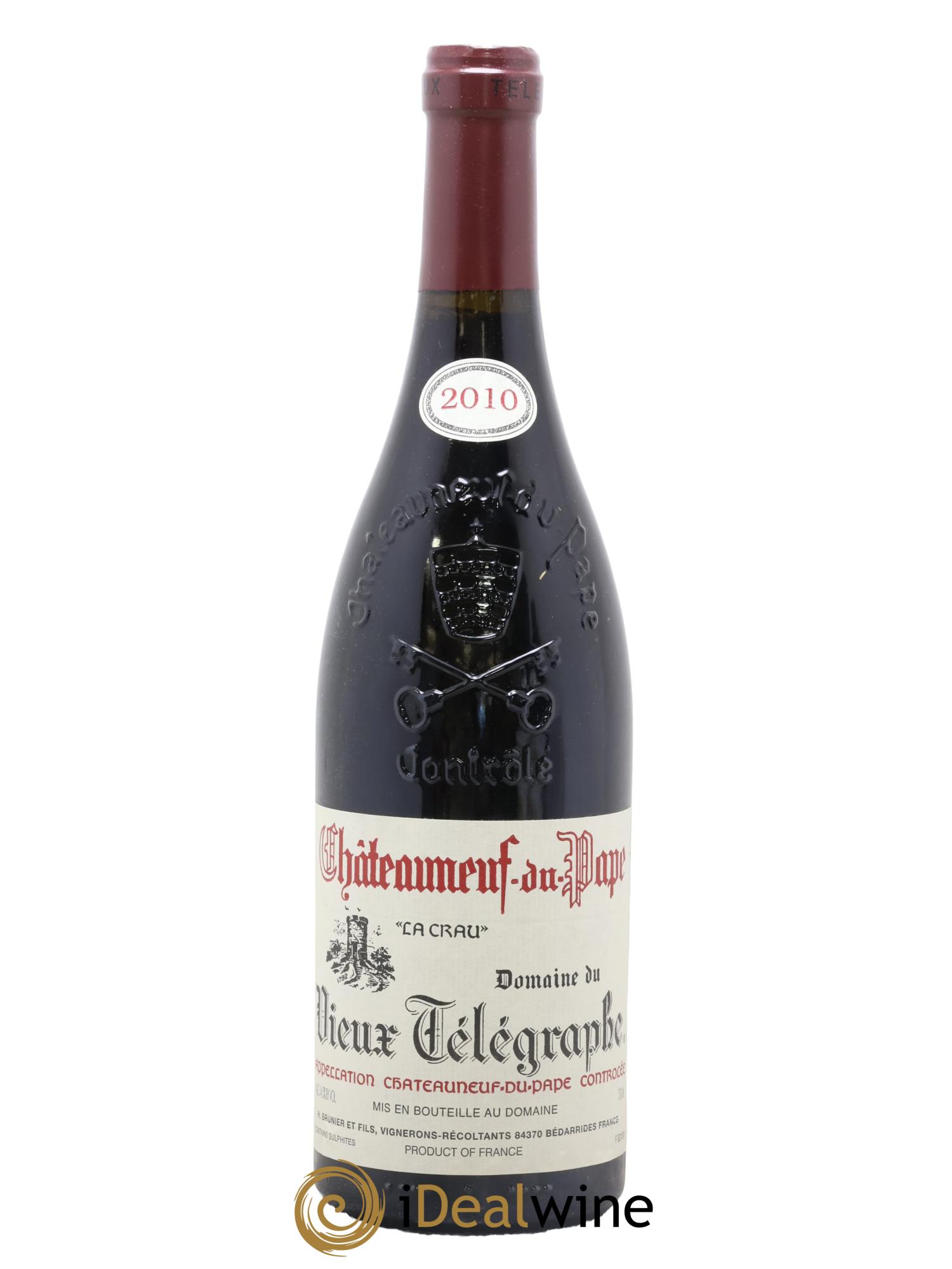 Châteauneuf-du-Pape Vieux Télégraphe (Domaine du) Vignobles Brunier 2010 - Lot de 1 bouteille - 0