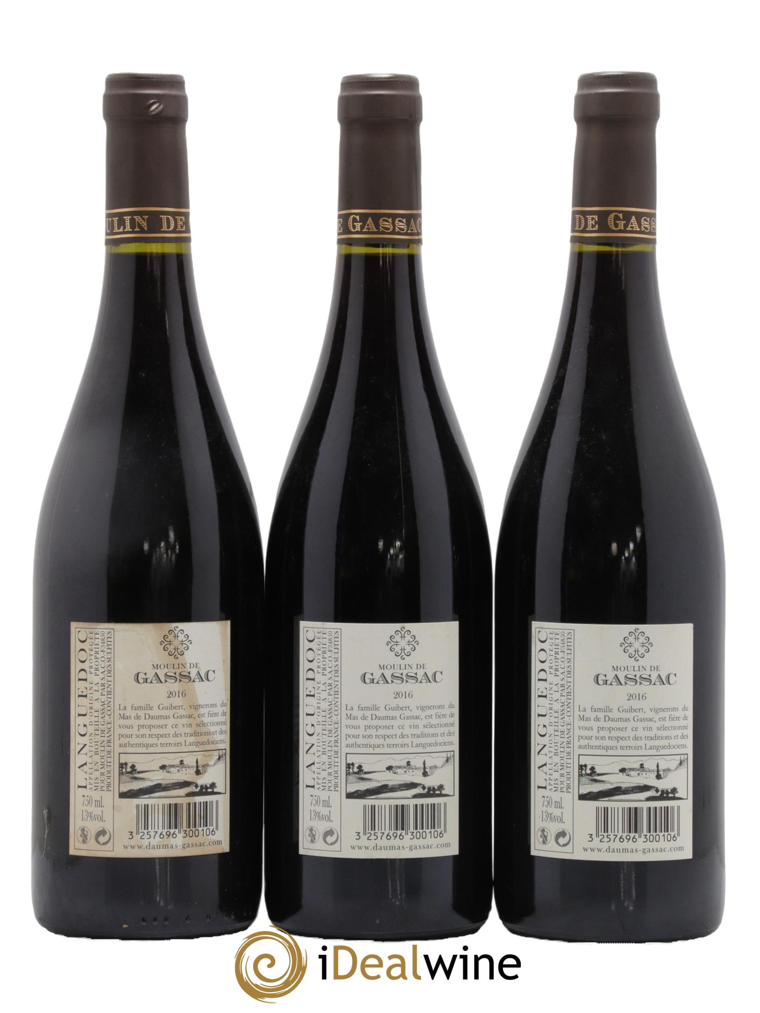 Pays d'Hérault Moulin de Gassac Daumas Gassac 2016 - Lot de 3 bouteilles - 1