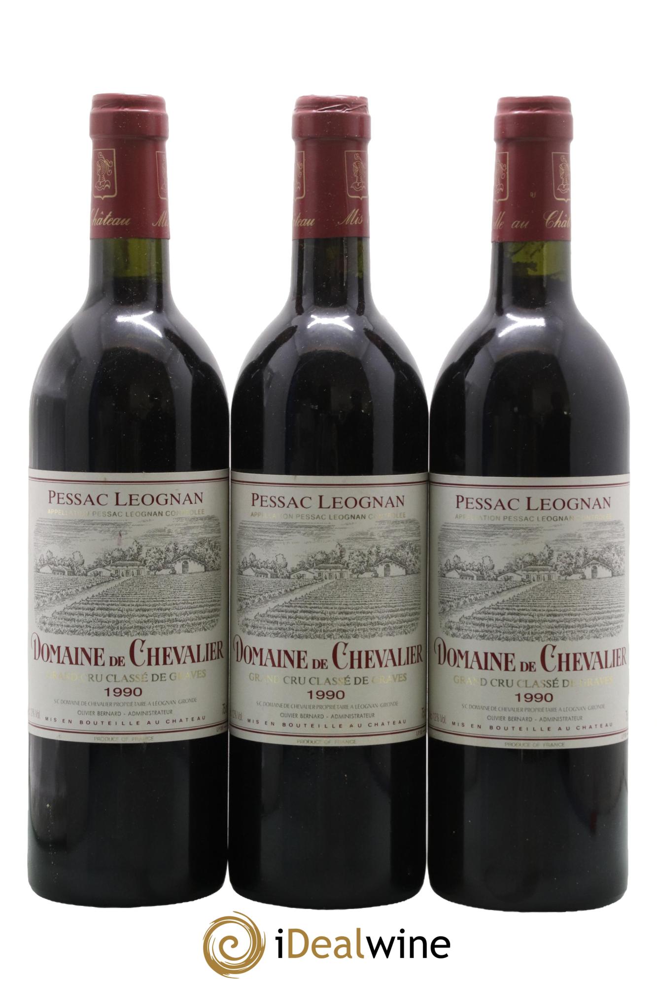 Domaine de Chevalier Cru Classé de Graves 1990 - Lot de 3 bouteilles - 0