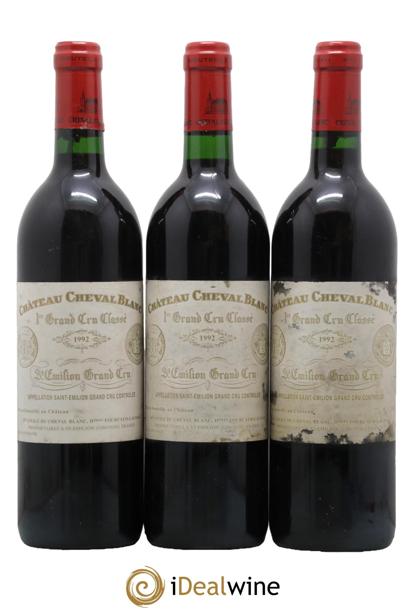 Château Cheval Blanc 1er Grand Cru Classé A 1992 - Lot de 3 bouteilles - 0