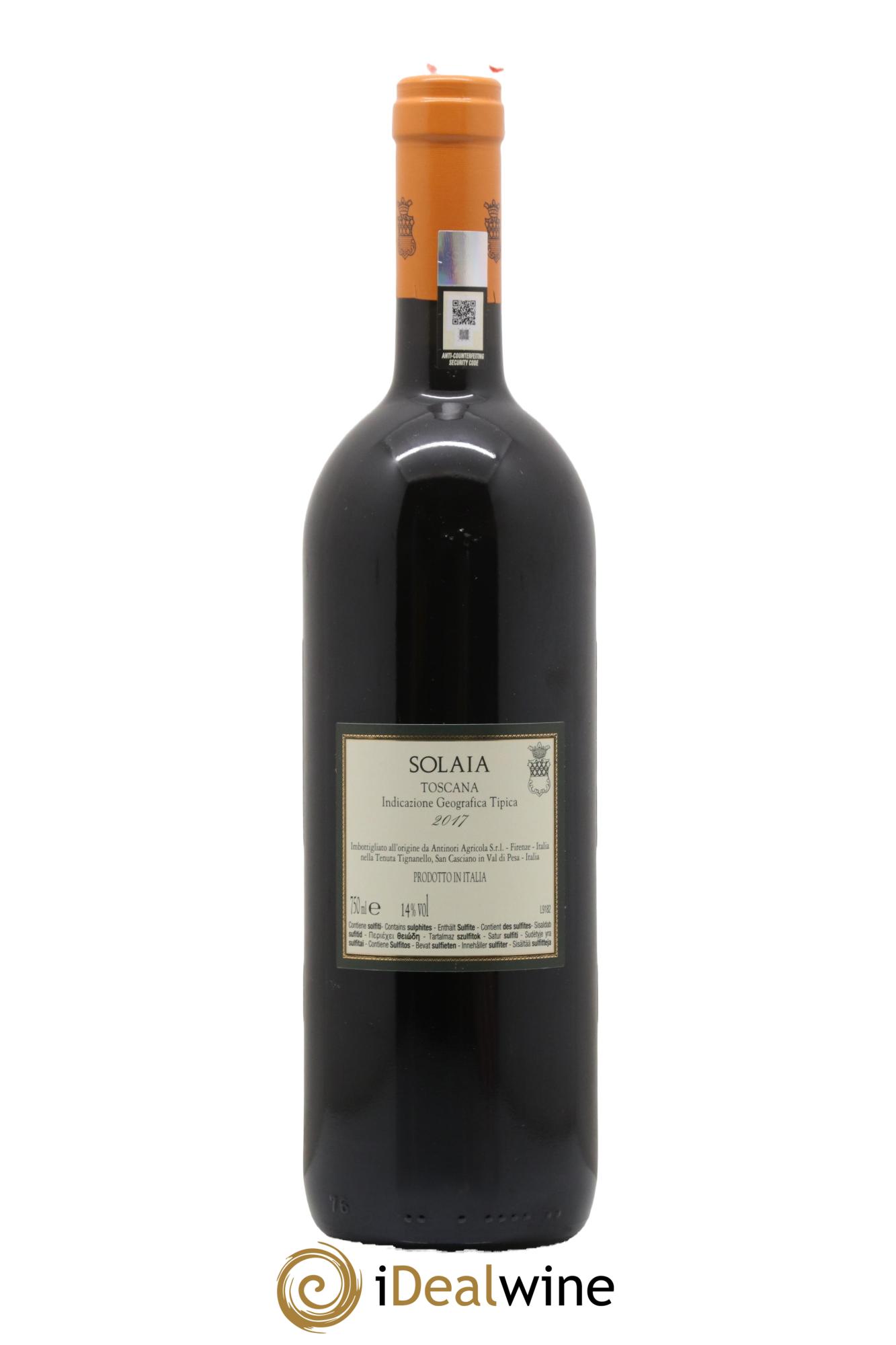 Toscana IGT Solaia Tenuta Tignanello - Marchesi Antinori 2017 - Lot de 1 bouteille - 1