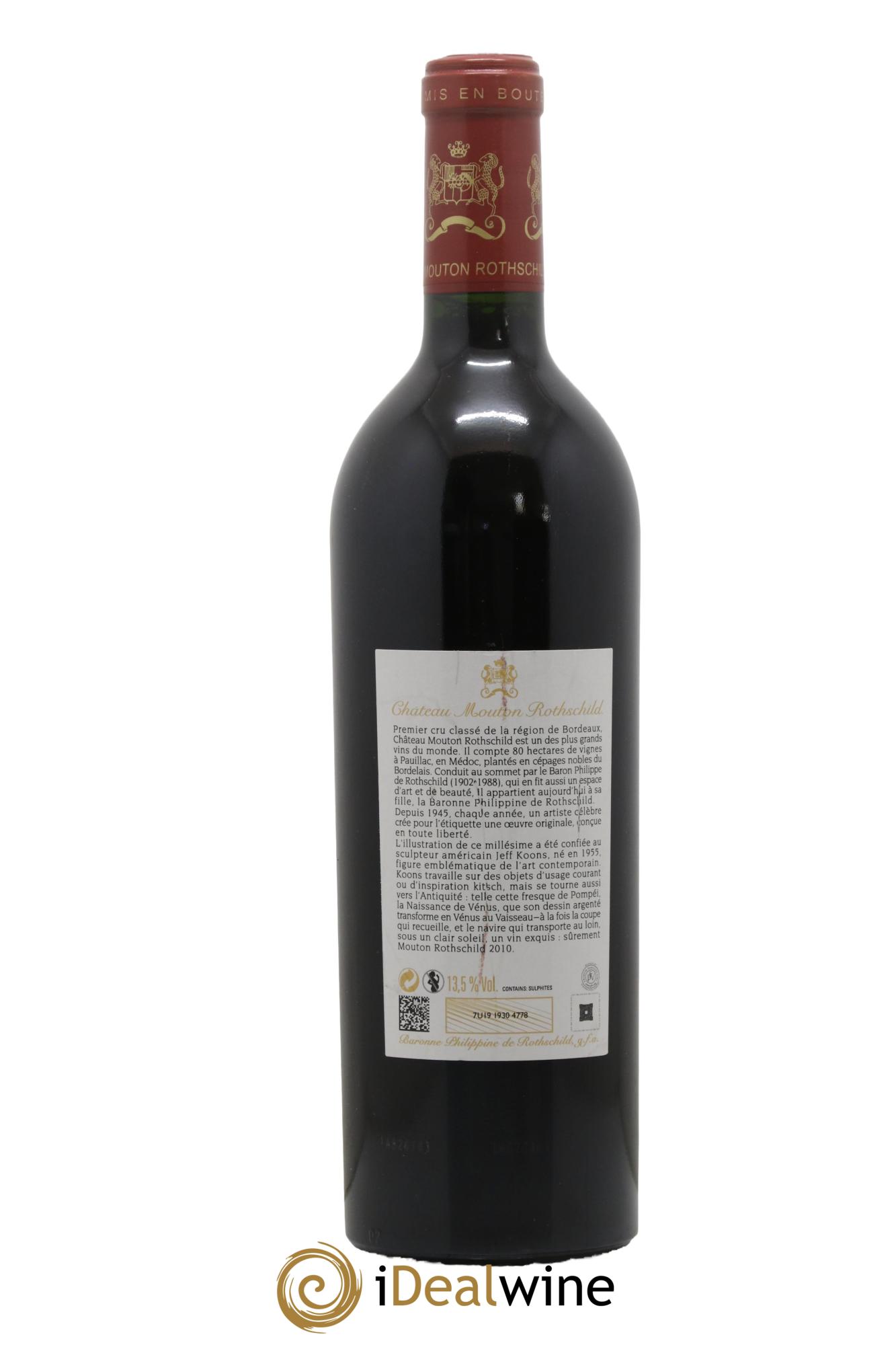 Château Mouton Rothschild 1er Grand Cru Classé 2010 - Lot de 1 bouteille - 1