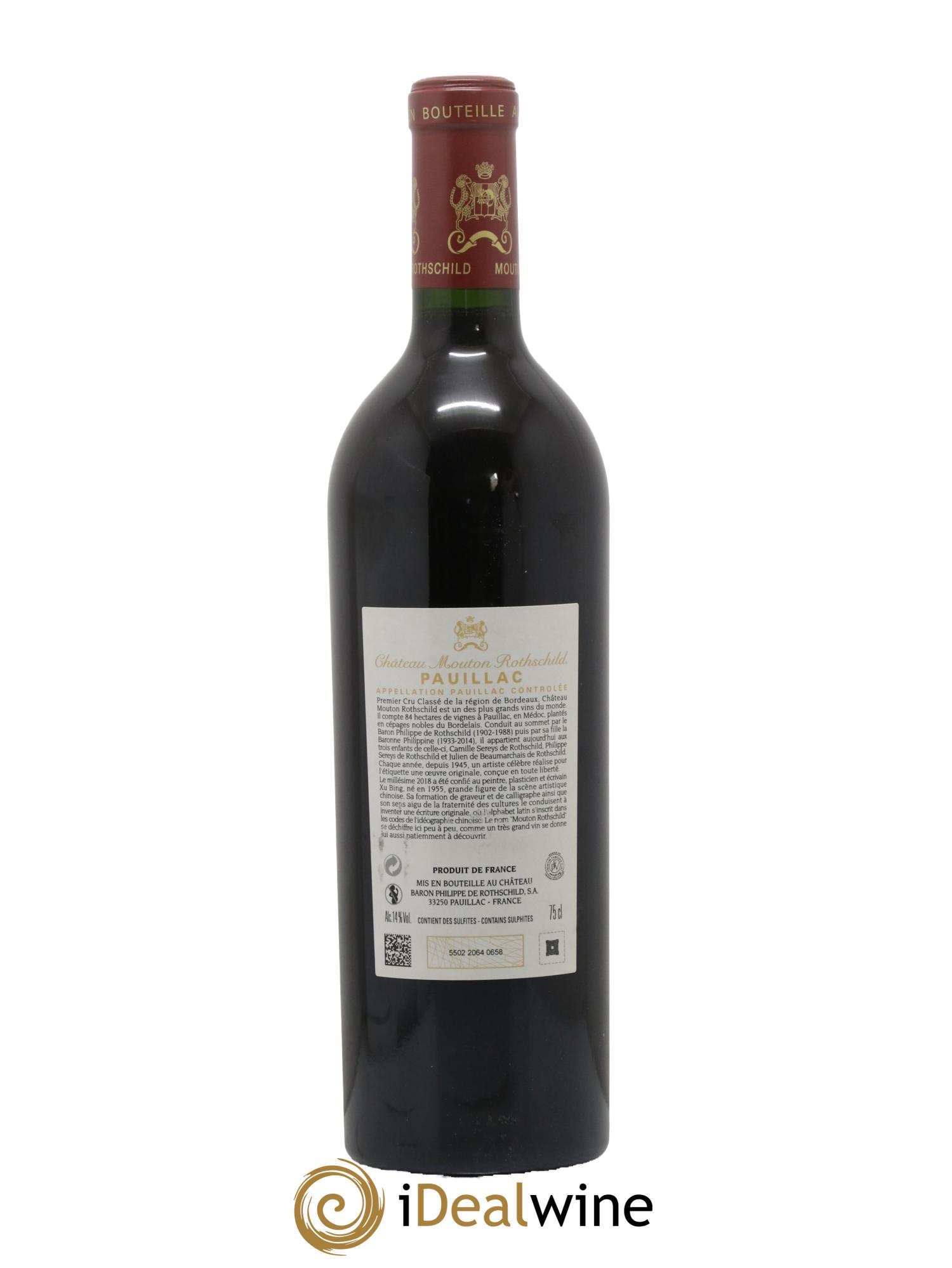 Château Mouton Rothschild 1er Grand Cru Classé  2018 - Lot de 1 bouteille - 1