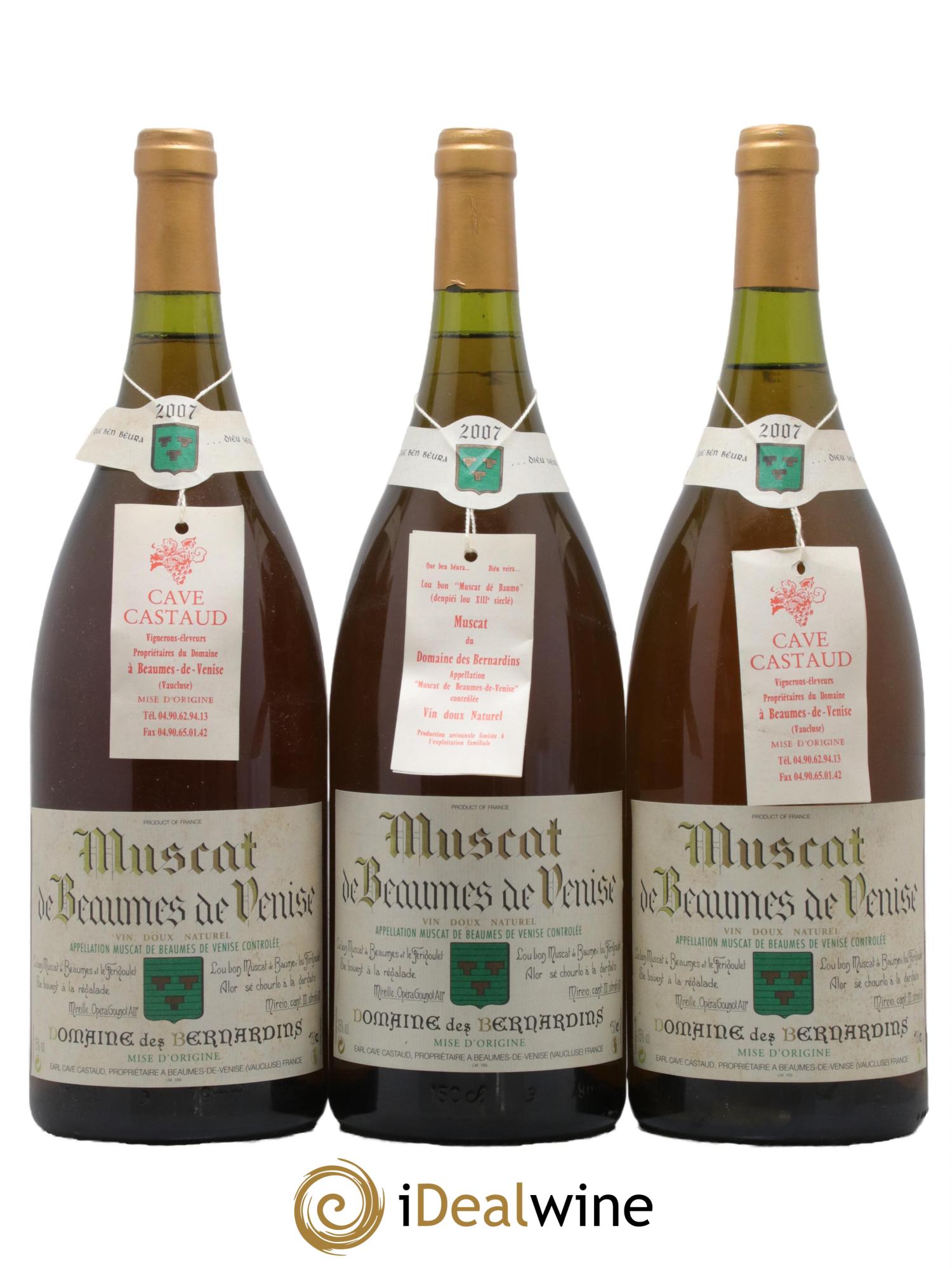 Muscat de Beaumes de Venise des Bernardins (Domaine) 2007 - Lotto di 3 magnum - 0