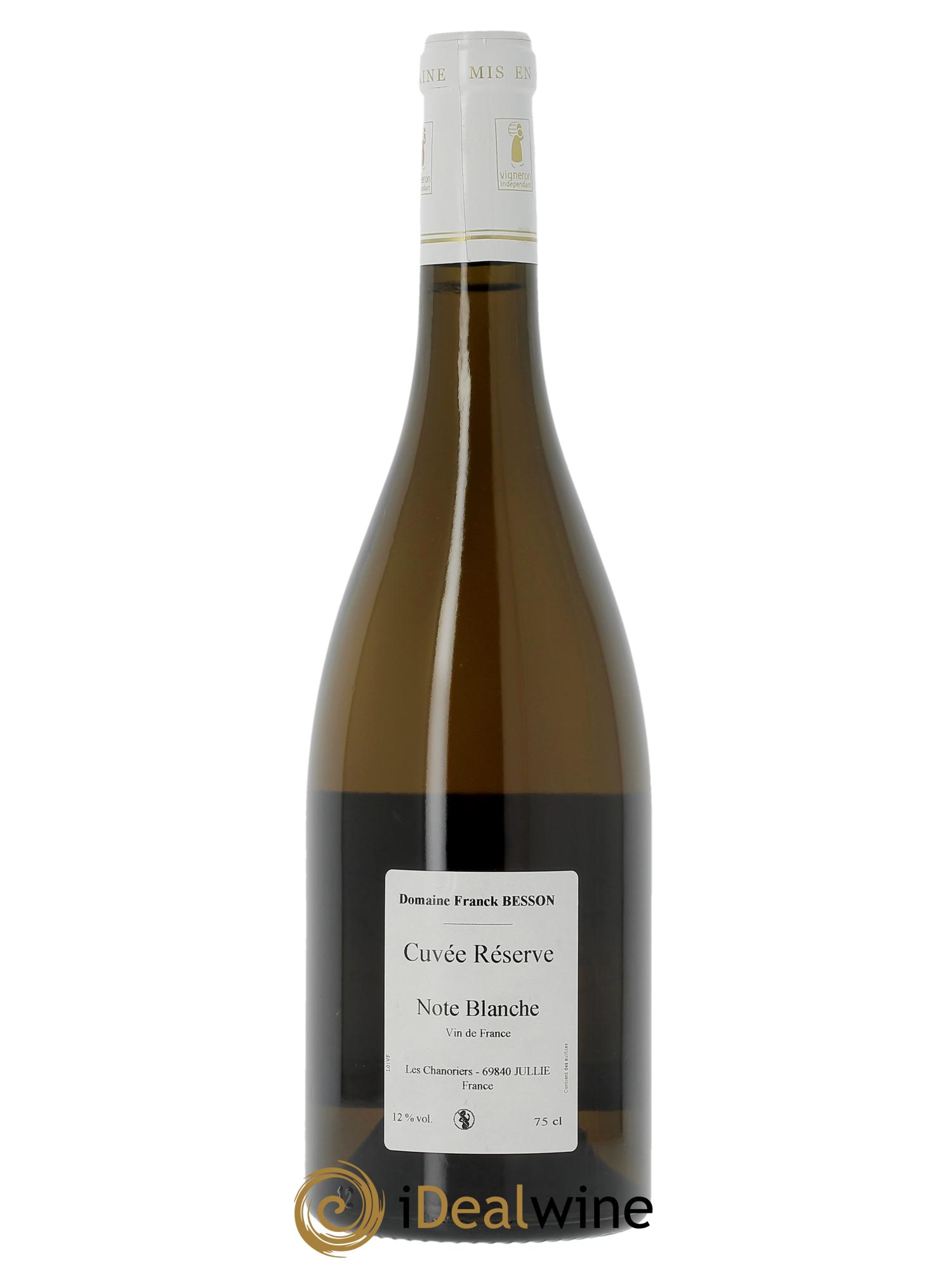 Vin de France Cuvée réserve Note Blanche Terre de Granit Vieilles vignes Domaine Franck Besson - Posten von 2 Flaschen - 1