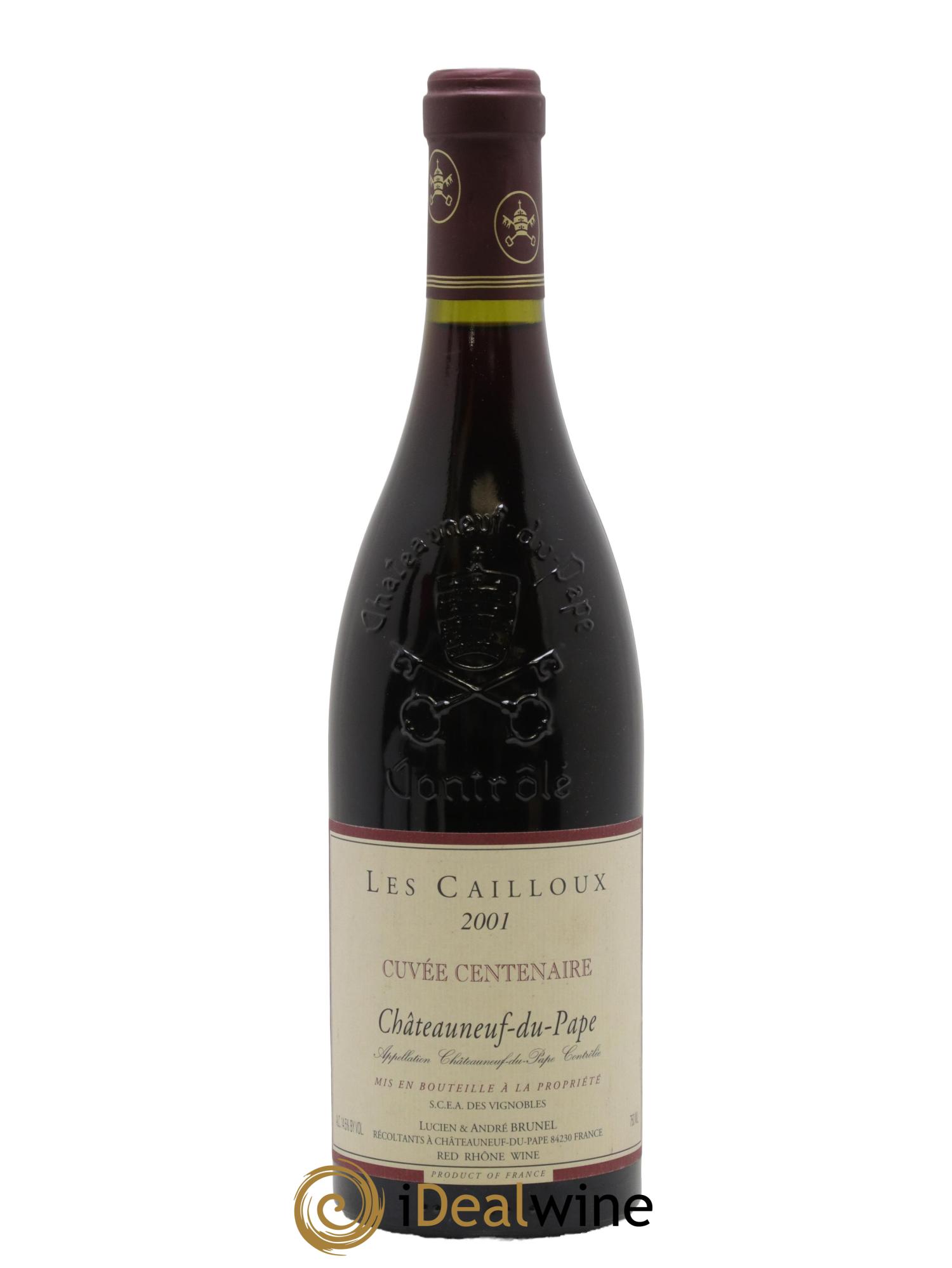 Châteauneuf-du-Pape Les Cailloux Cuvée Centenaire André Brunel 2001 - Lot de 1 bouteille - 0