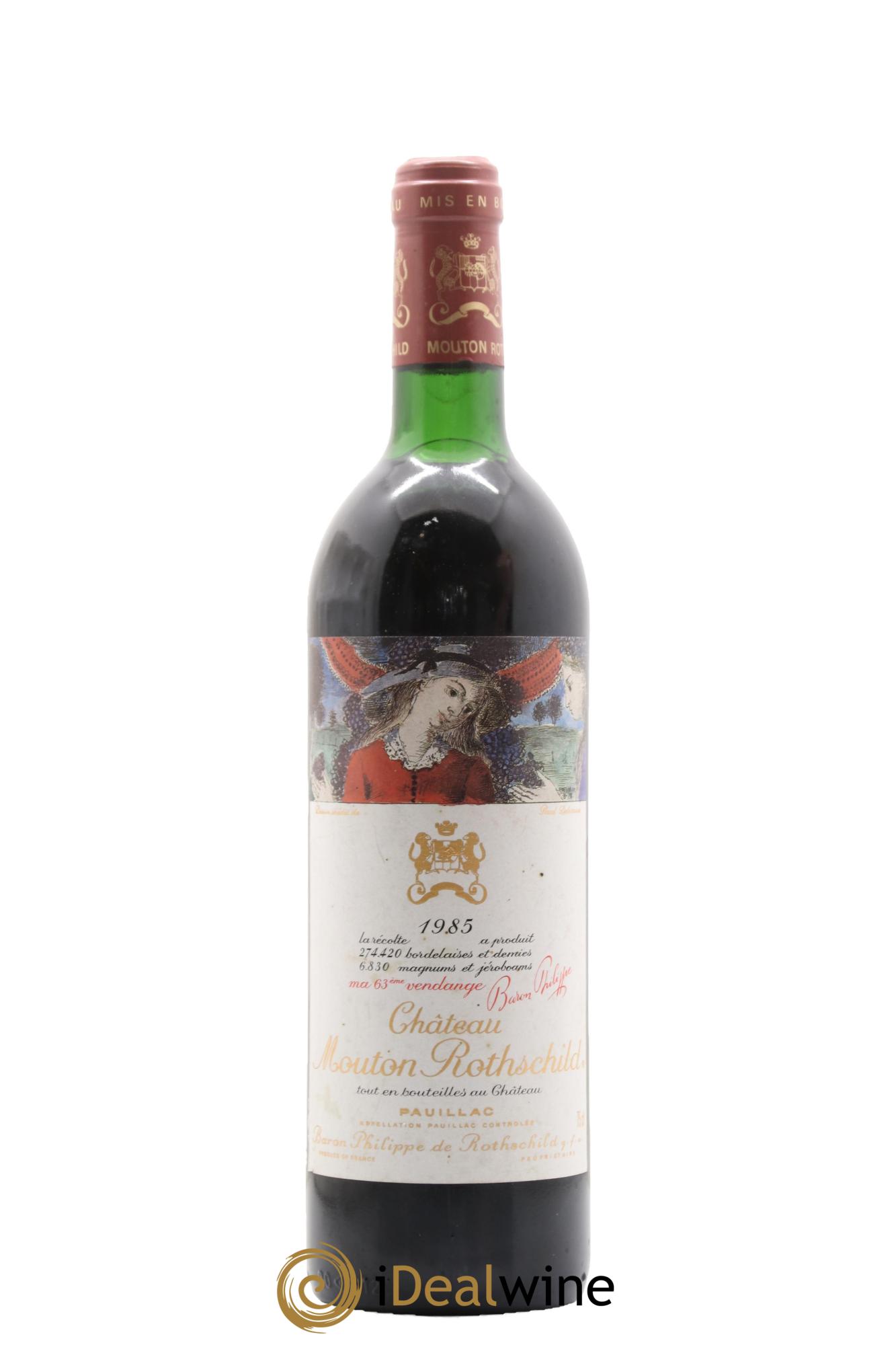 Château Mouton Rothschild 1er Grand Cru Classé 1985 - Lot de 1 bouteille - 0
