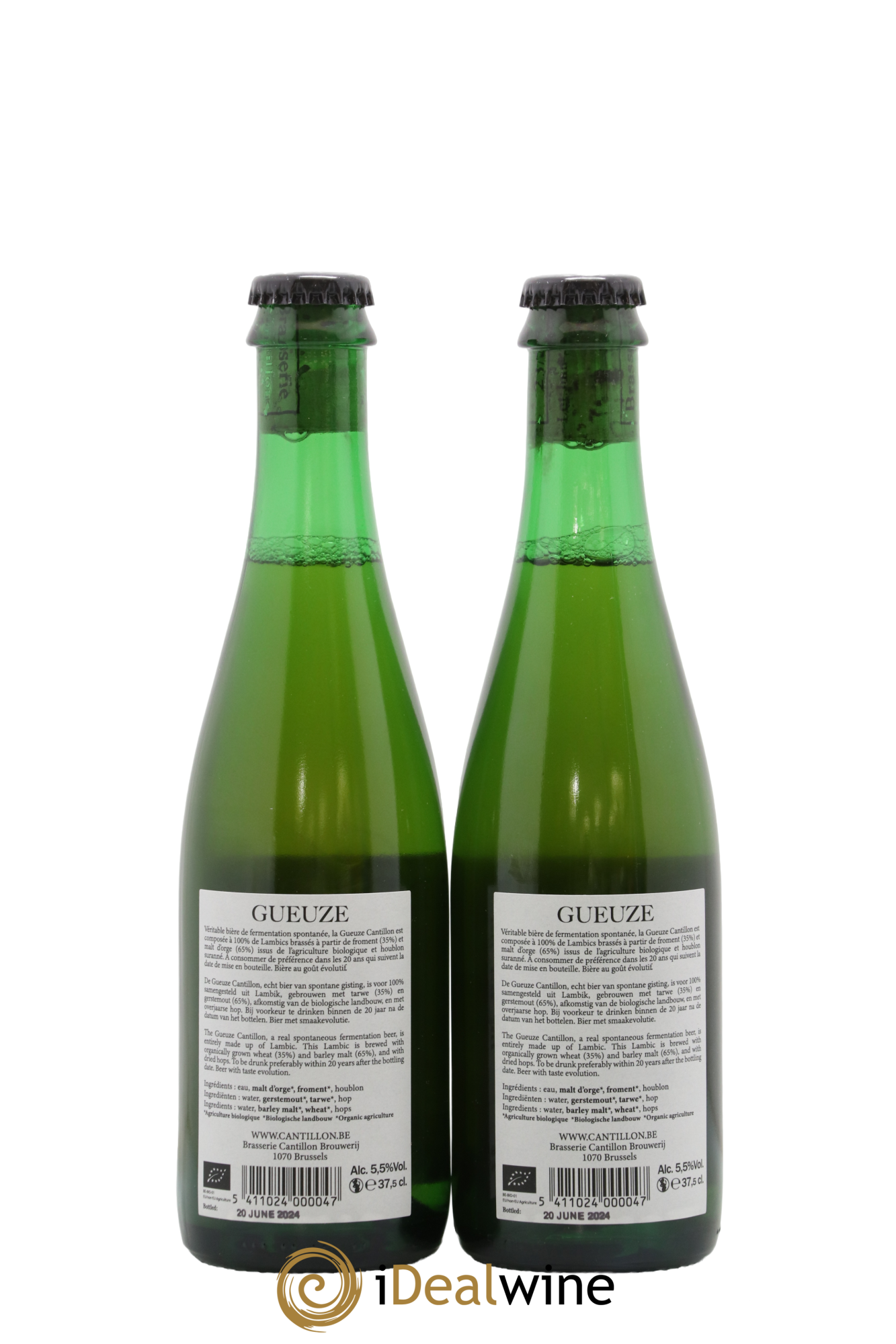 Bière Gueuze Cantillon Lambic Bio new label (bottled 2024) - Lot de 2 demi bouteilles - 1