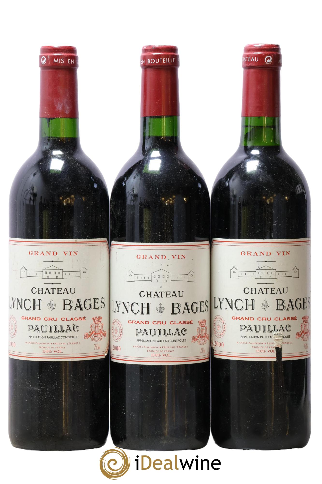 Château Lynch Bages 5ème Grand Cru Classé 2000 - Lot of 3 bottles - 0
