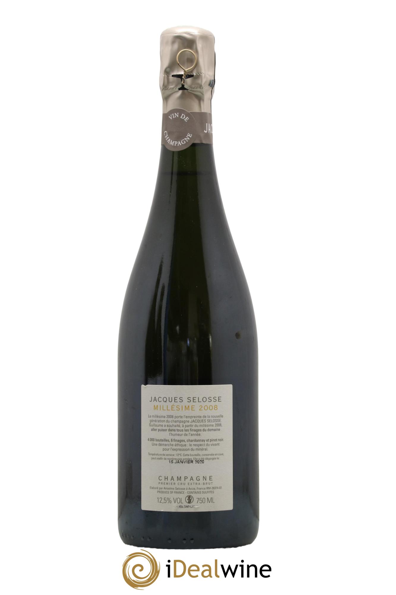 1er Cru Millésimé Extra-Brut Jacques Selosse 2008 - Lotto di 1 bottiglia - 1
