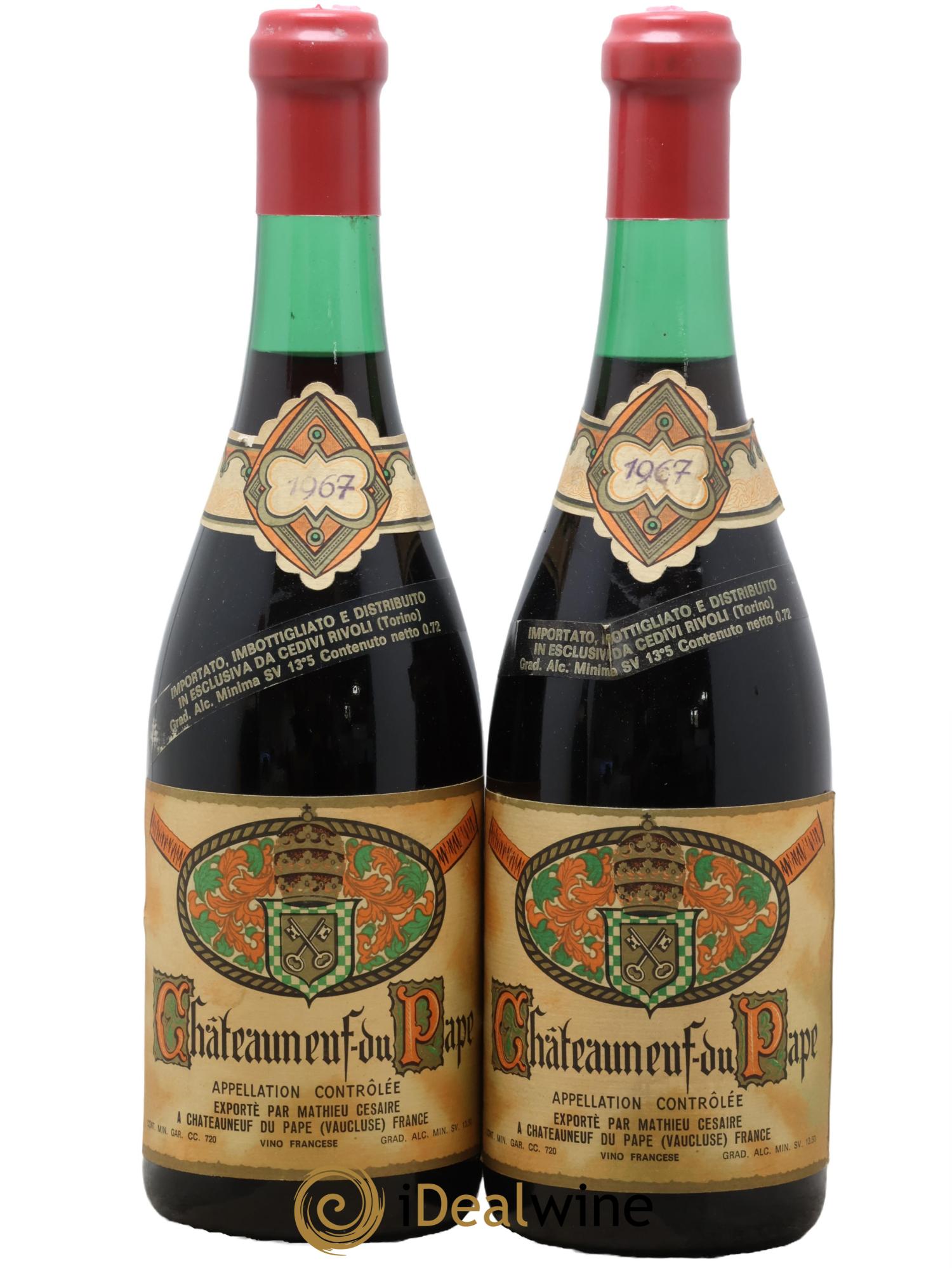 Châteauneuf-du-Pape Mathieu Cesere 1967 - Lot de 2 bouteilles - 0