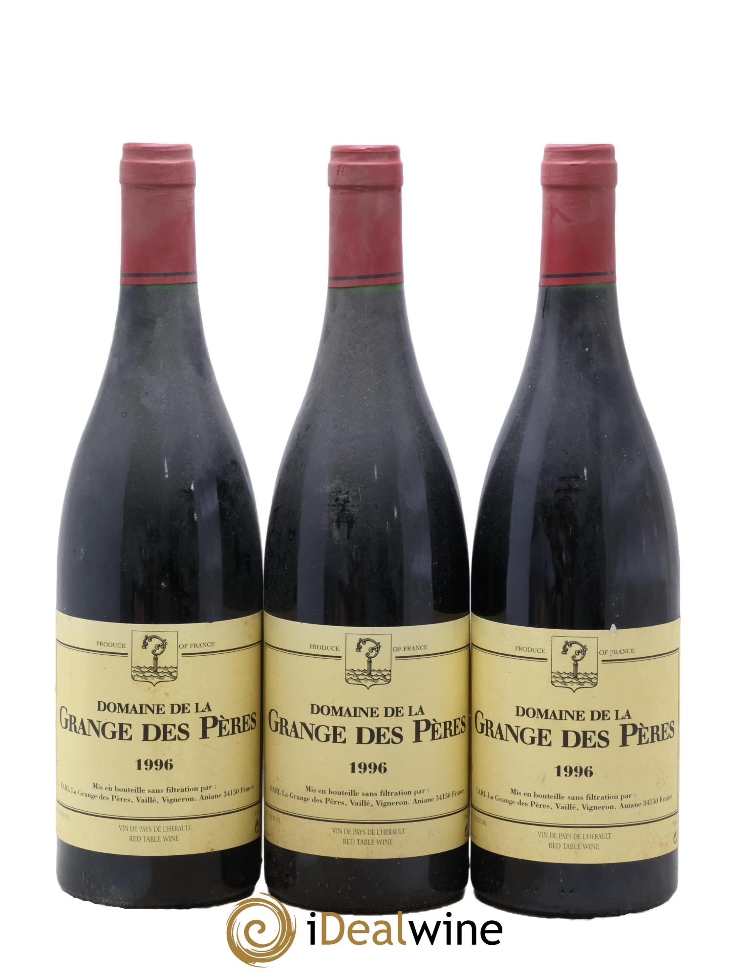 Pays d'Hérault Grange des Pères Laurent Vaillé 1996 - Lot de 3 bouteilles - 0