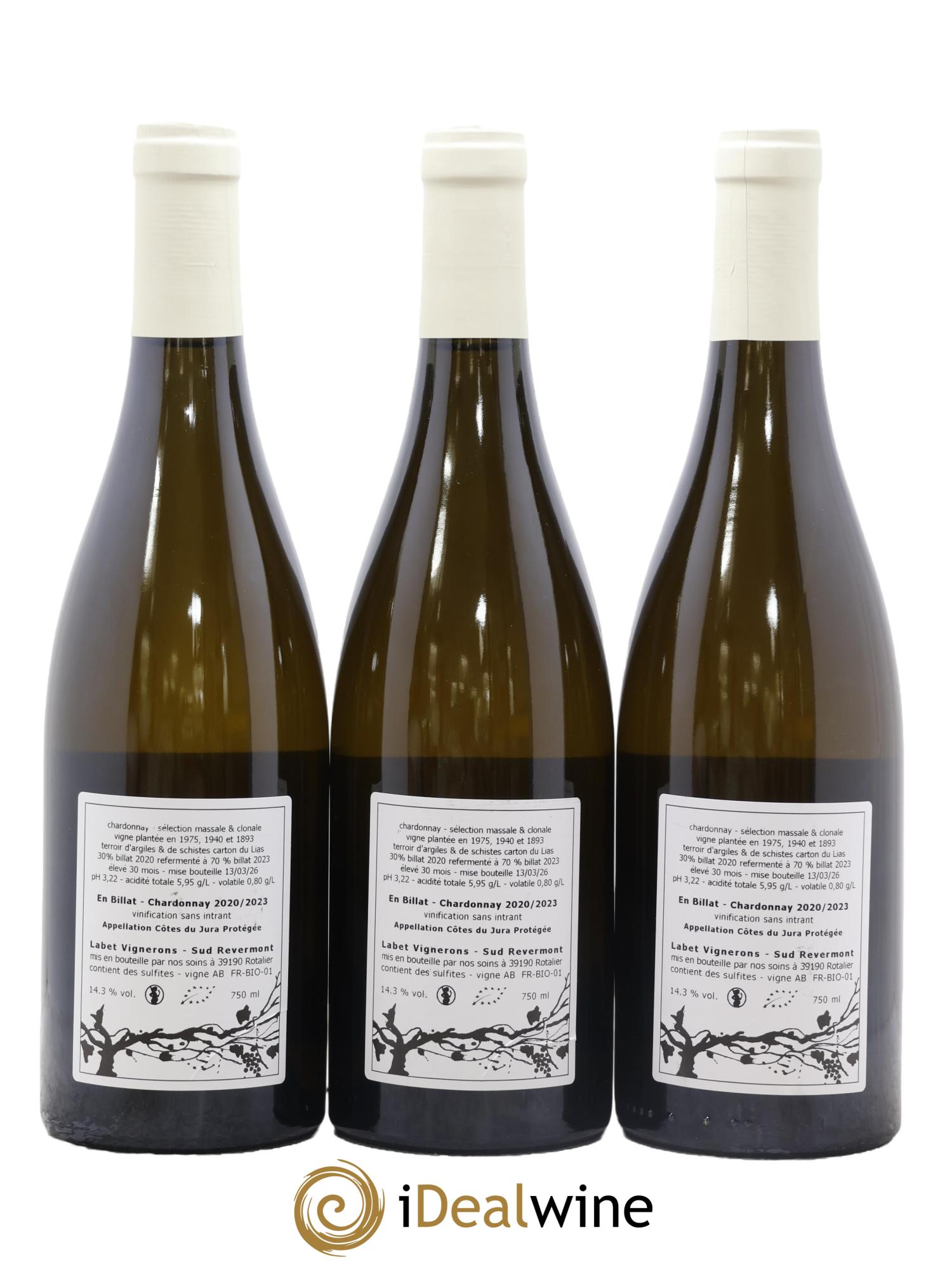 Côtes du Jura Chardonnay En Billat Labet (Domaine) - Lotto di 3 bottiglie - 1