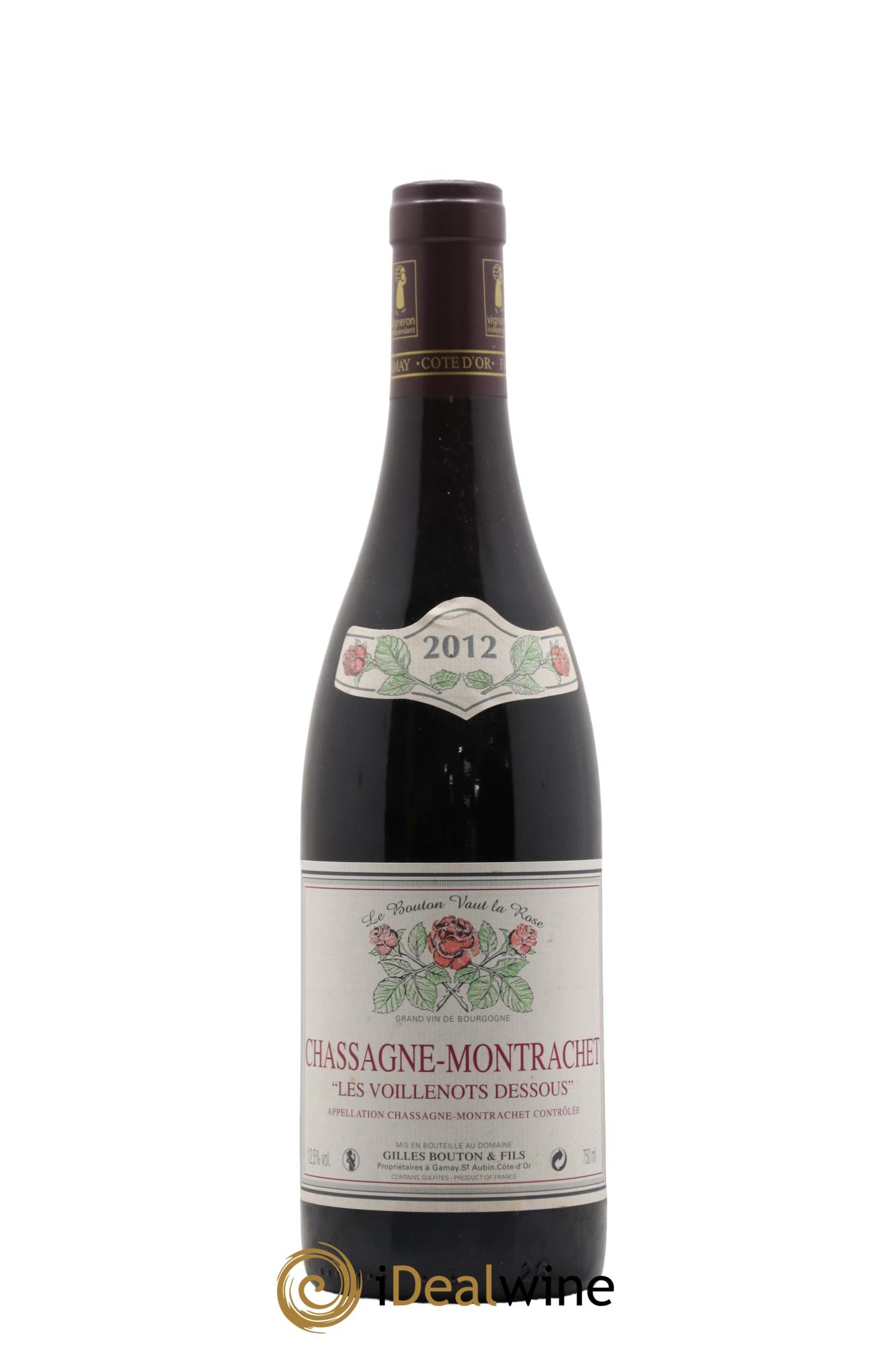 Chassagne-Montrachet Voillenot Dessous Gilles Bouton Et Fils 2012 - Lot de 1 bouteille - 0