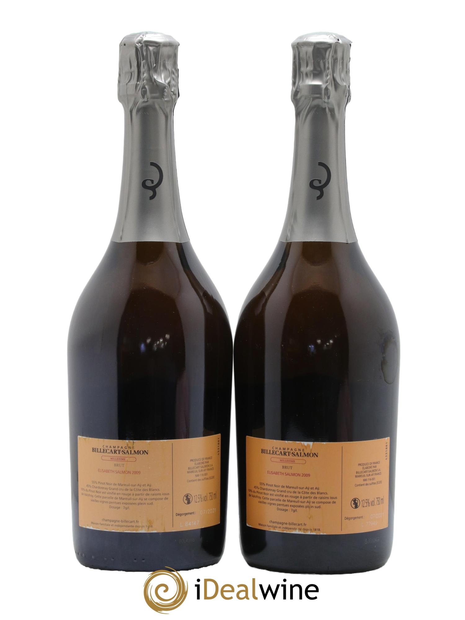 Elisabeth Salmon Billecart-Salmon 2009 - Lot de 2 bouteilles - 1
