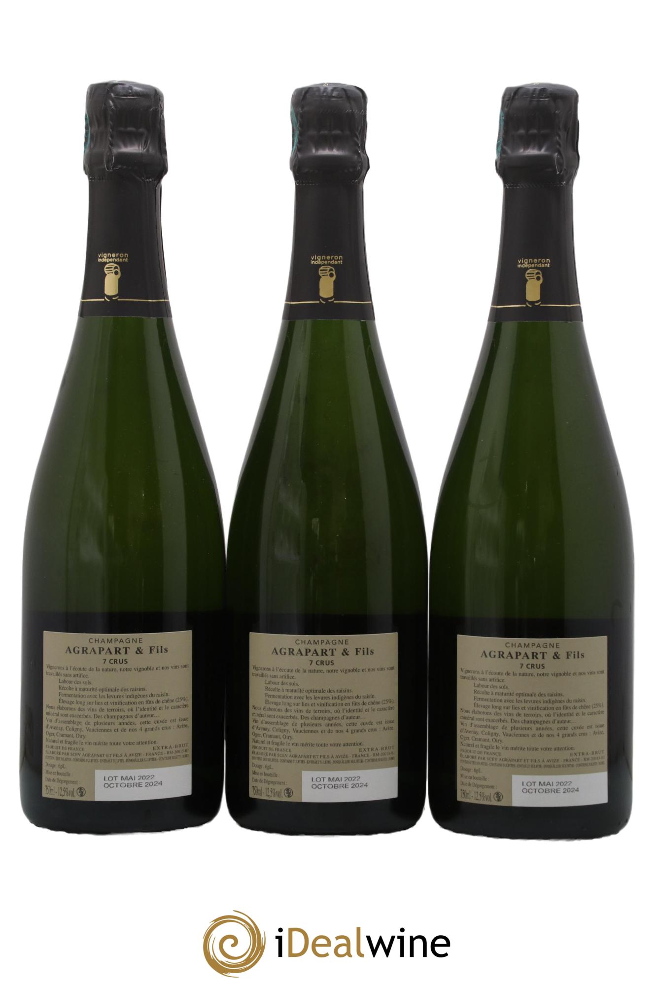 7 Crus 1er Cru Extra-Brut Agrapart & Fils - Lotto di 3 bottiglie - 1
