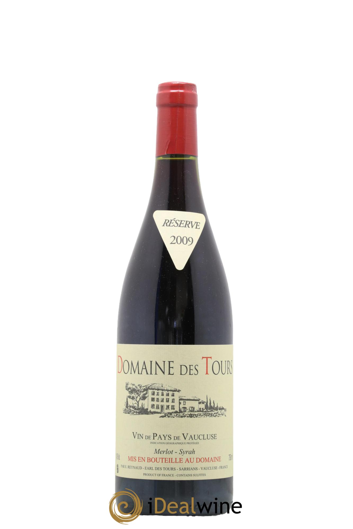 Vaucluse Domaine des Tours Merlot-Syrah Emmanuel Reynaud 2009 - Lot de 1 bouteille - 0