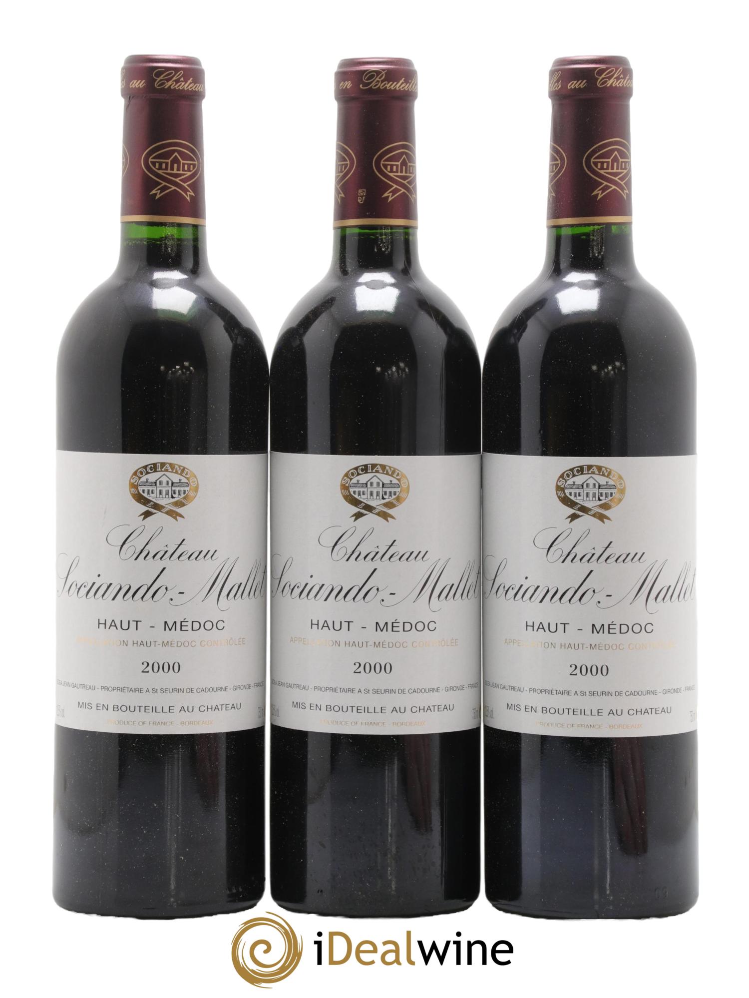 Château Sociando Mallet 2000 - Lot de 12 bouteilles - 2