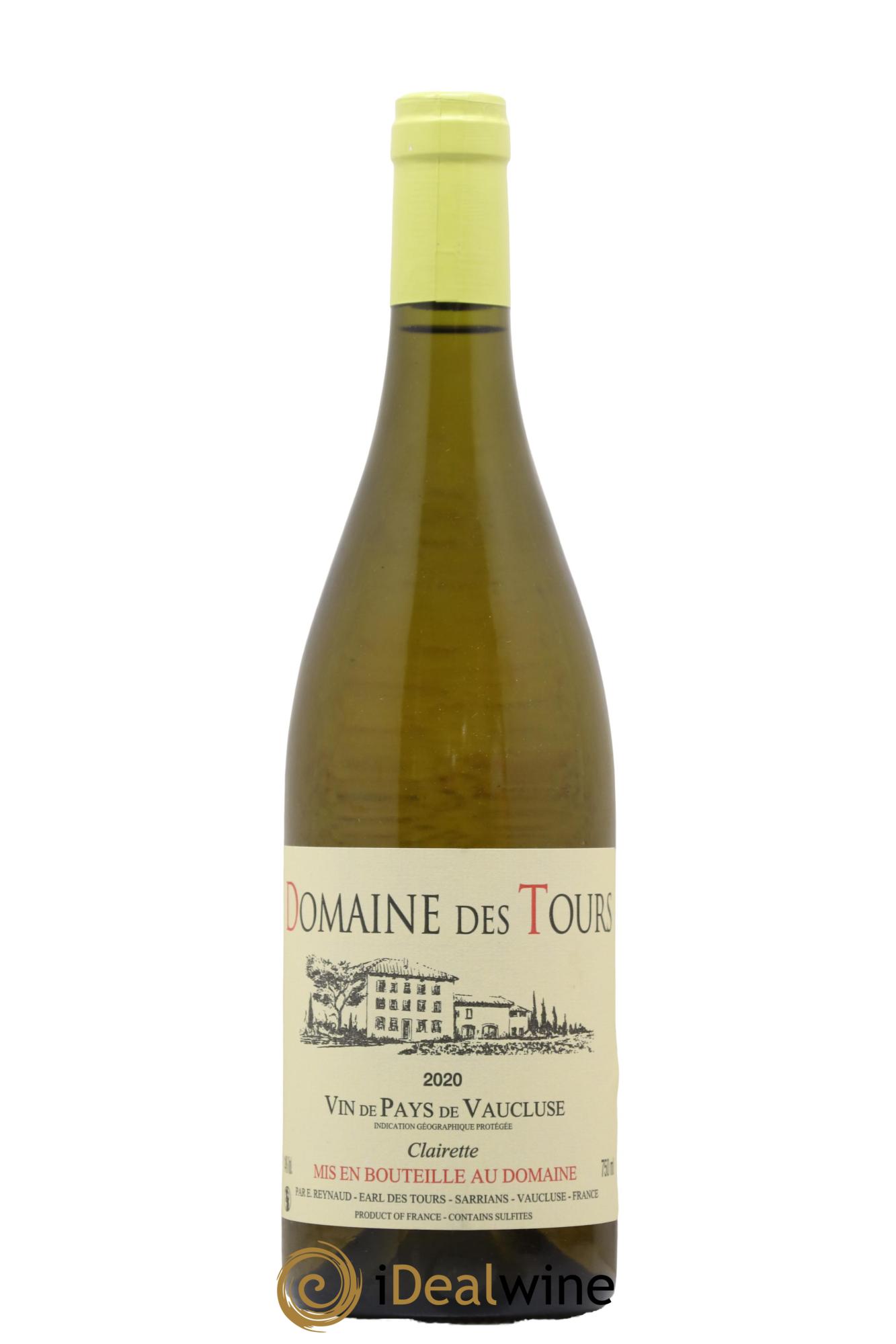 Vaucluse Clairette Domaine des Tours 2020 - Lot de 1 bouteille - 0