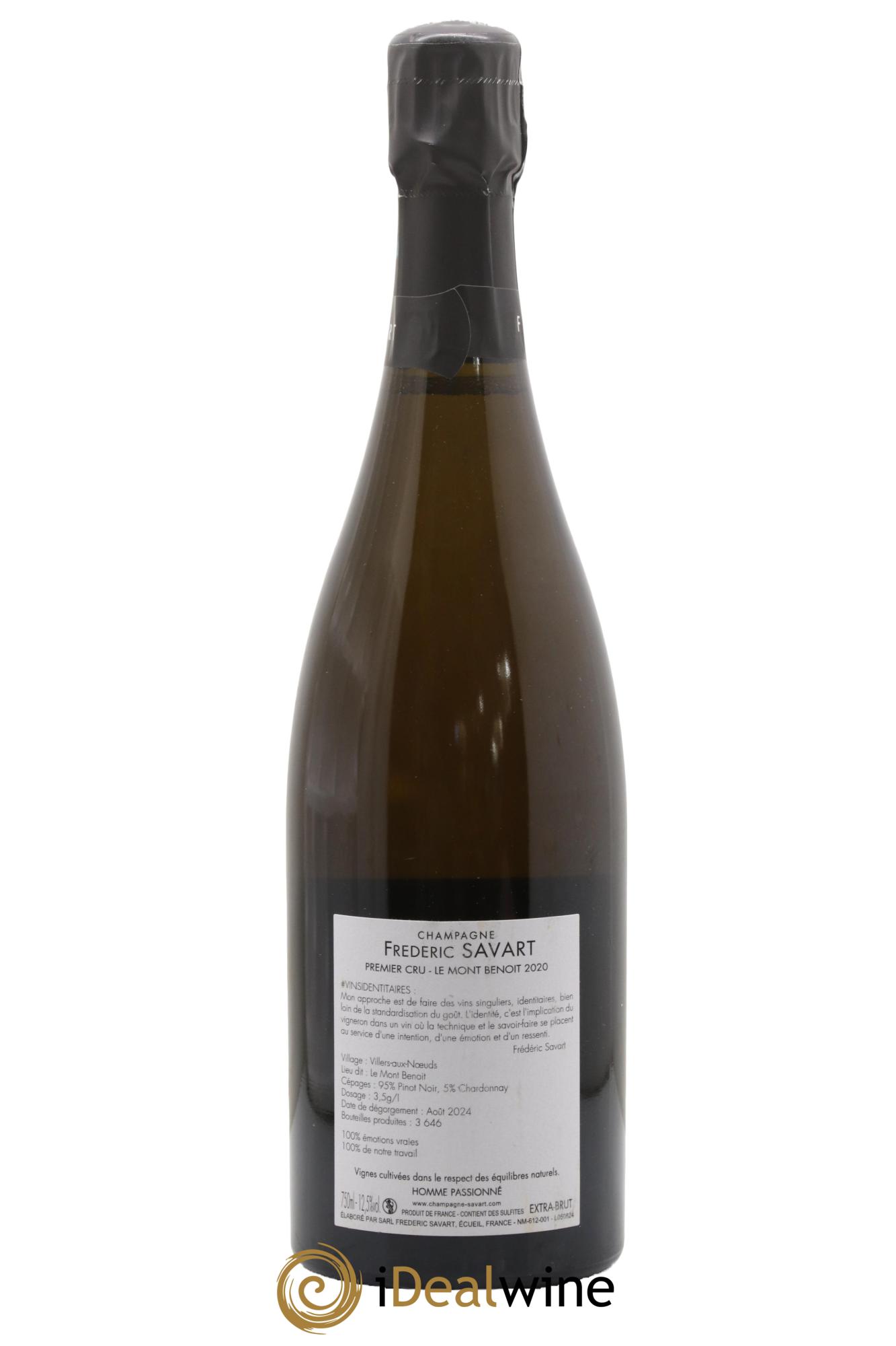 Le Mont Benoit 1er Cru Extra-Brut Vieille Vigne Savart 2020 - Lotto di 1 bottiglia - 1