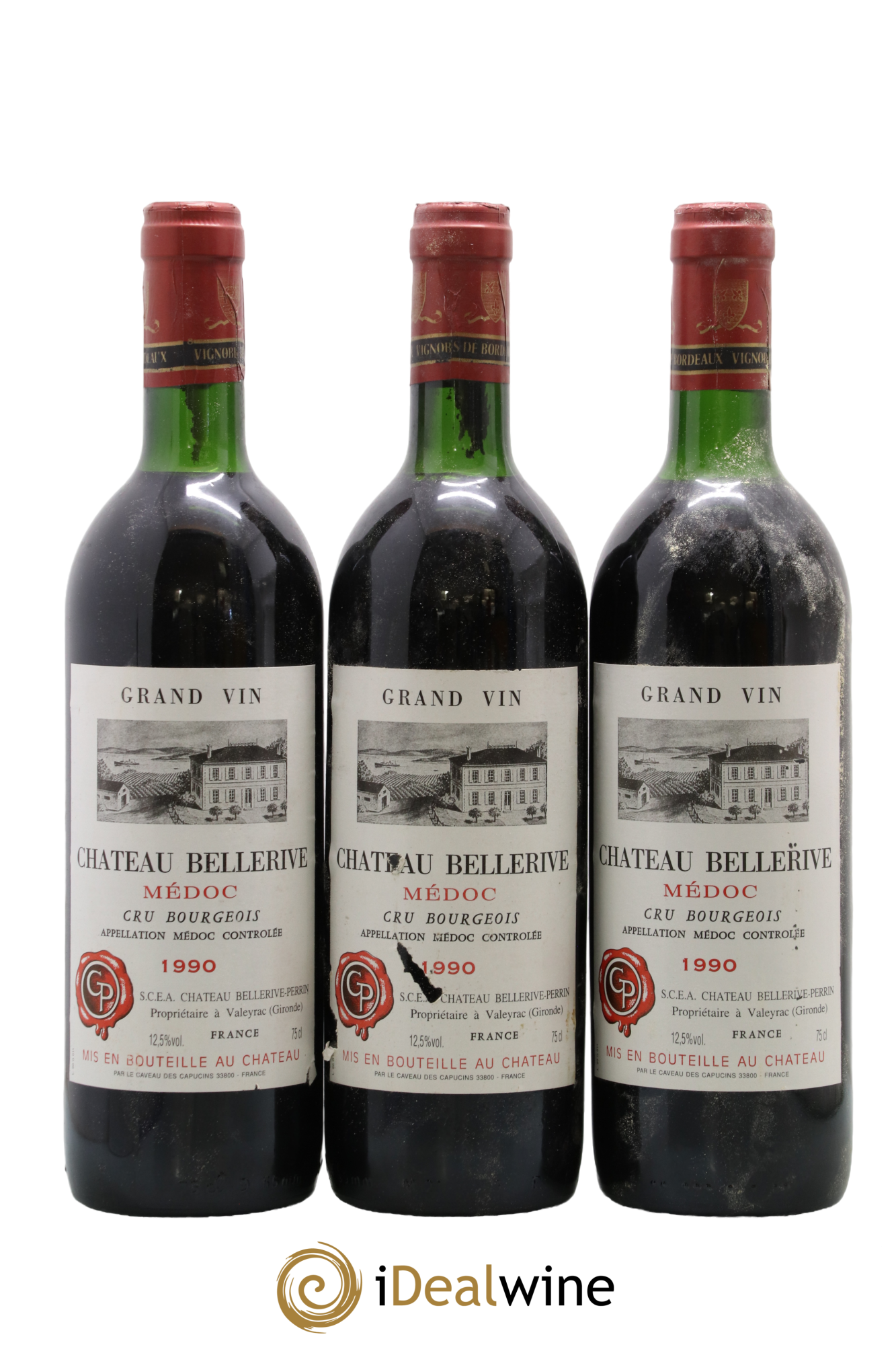 Château Bellerive Cru Bourgeois 1990 - Posten von 3 Flaschen - 0