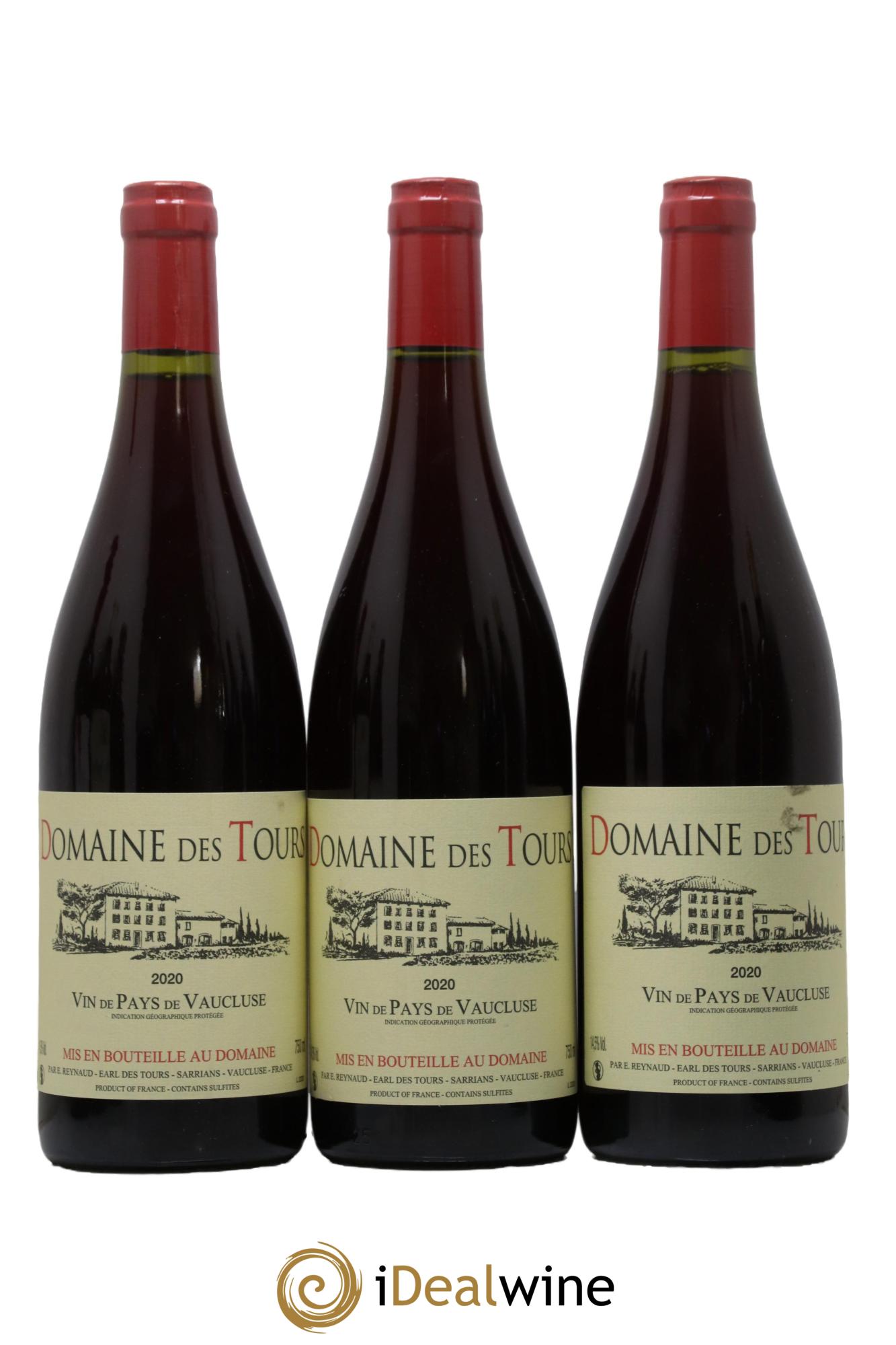 Vaucluse (Vin de Pays de Vaucluse) Domaine des Tours Emmanuel Reynaud 2020 - Lot de 3 bouteilles - 0