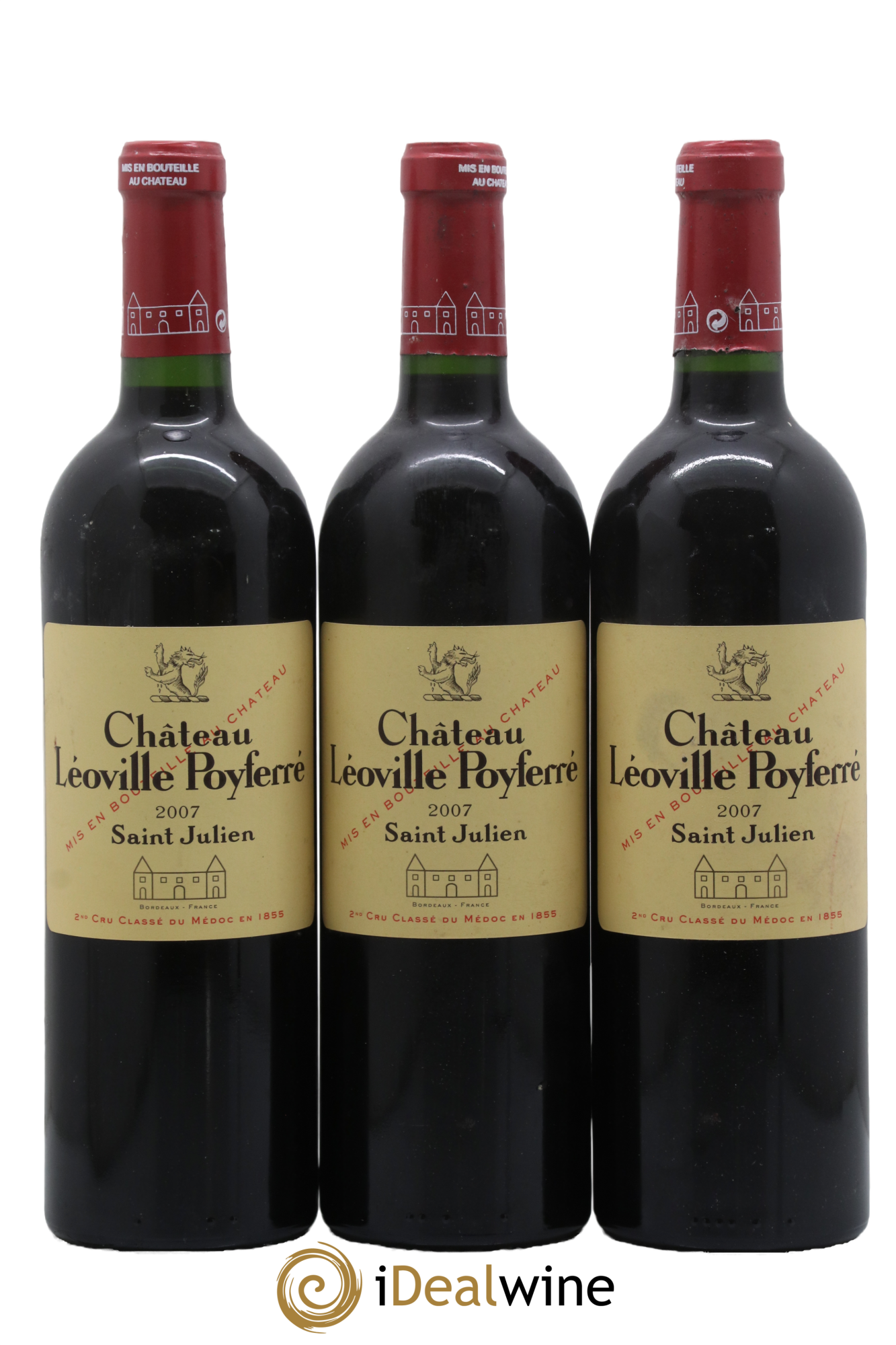Château Léoville Poyferré 2ème Grand Cru Classé 2007 - Lot of 3 bottles - 0