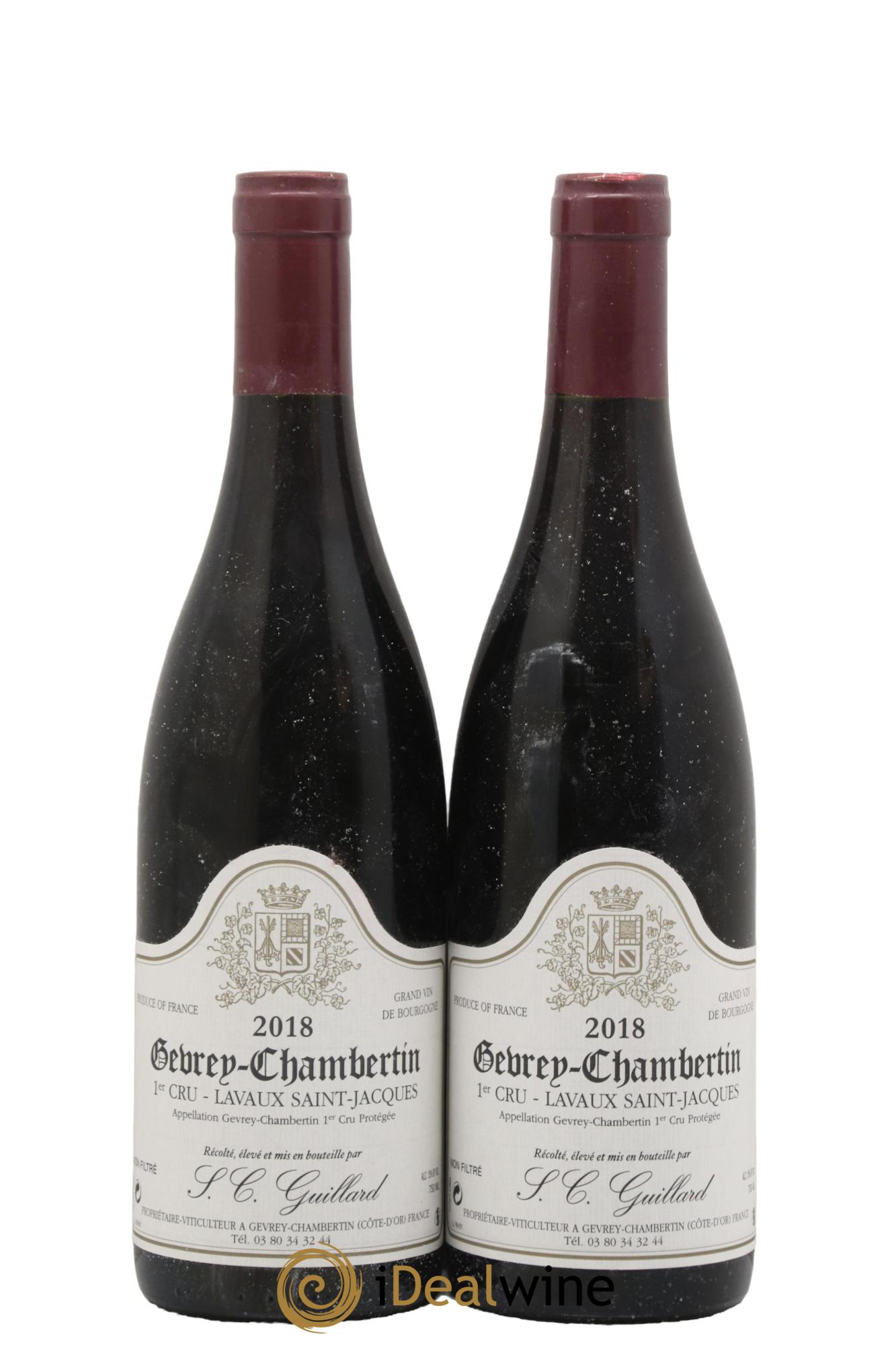 Gevrey-Chambertin 1er Cru 1er Cru Lavaux St. Jacques Guillard 2018 - Lot de 2 bouteilles - 0