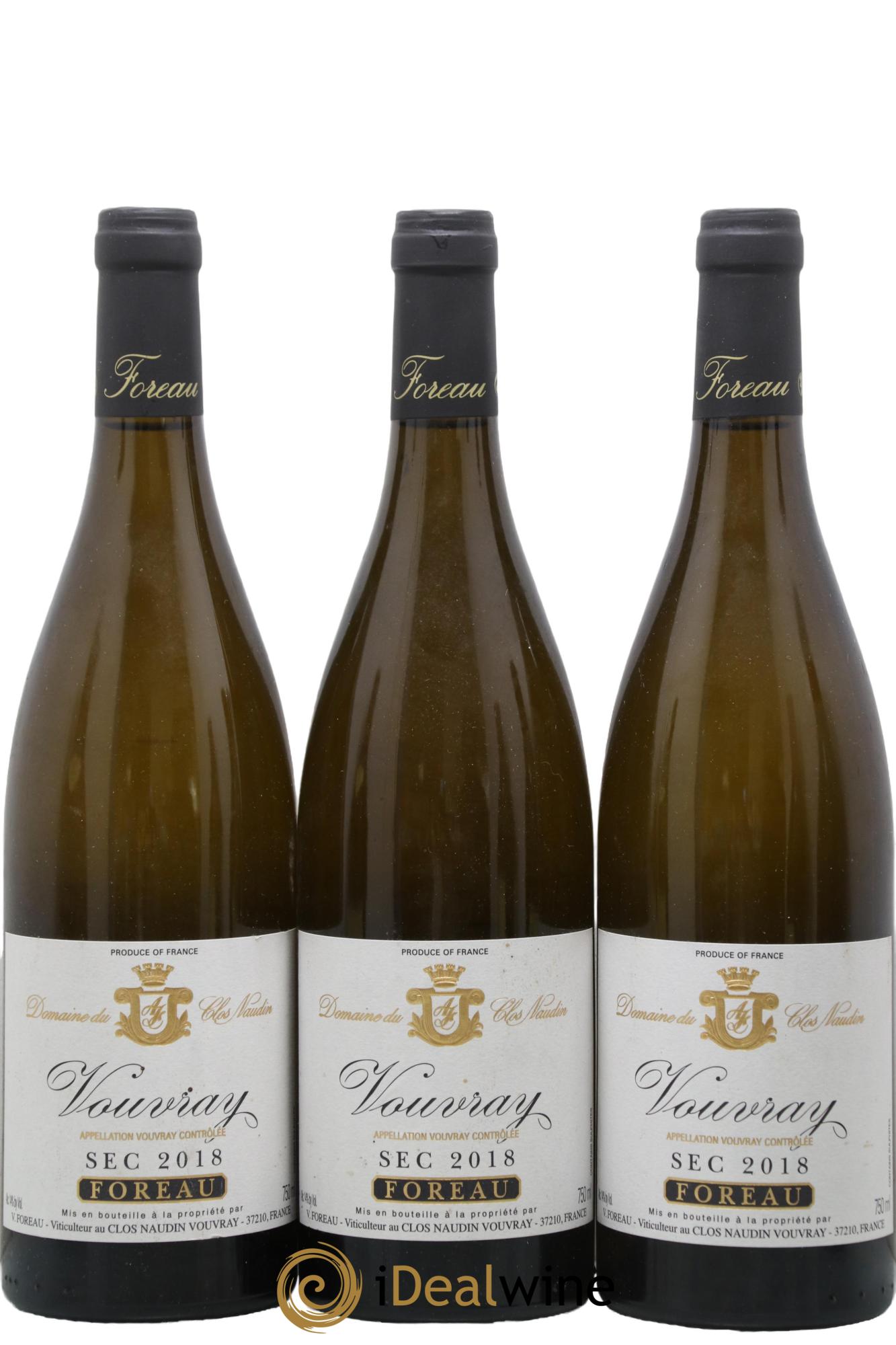 Vouvray Sec Clos Naudin - Philippe Foreau 2018 - Lot de 3 bouteilles - 0