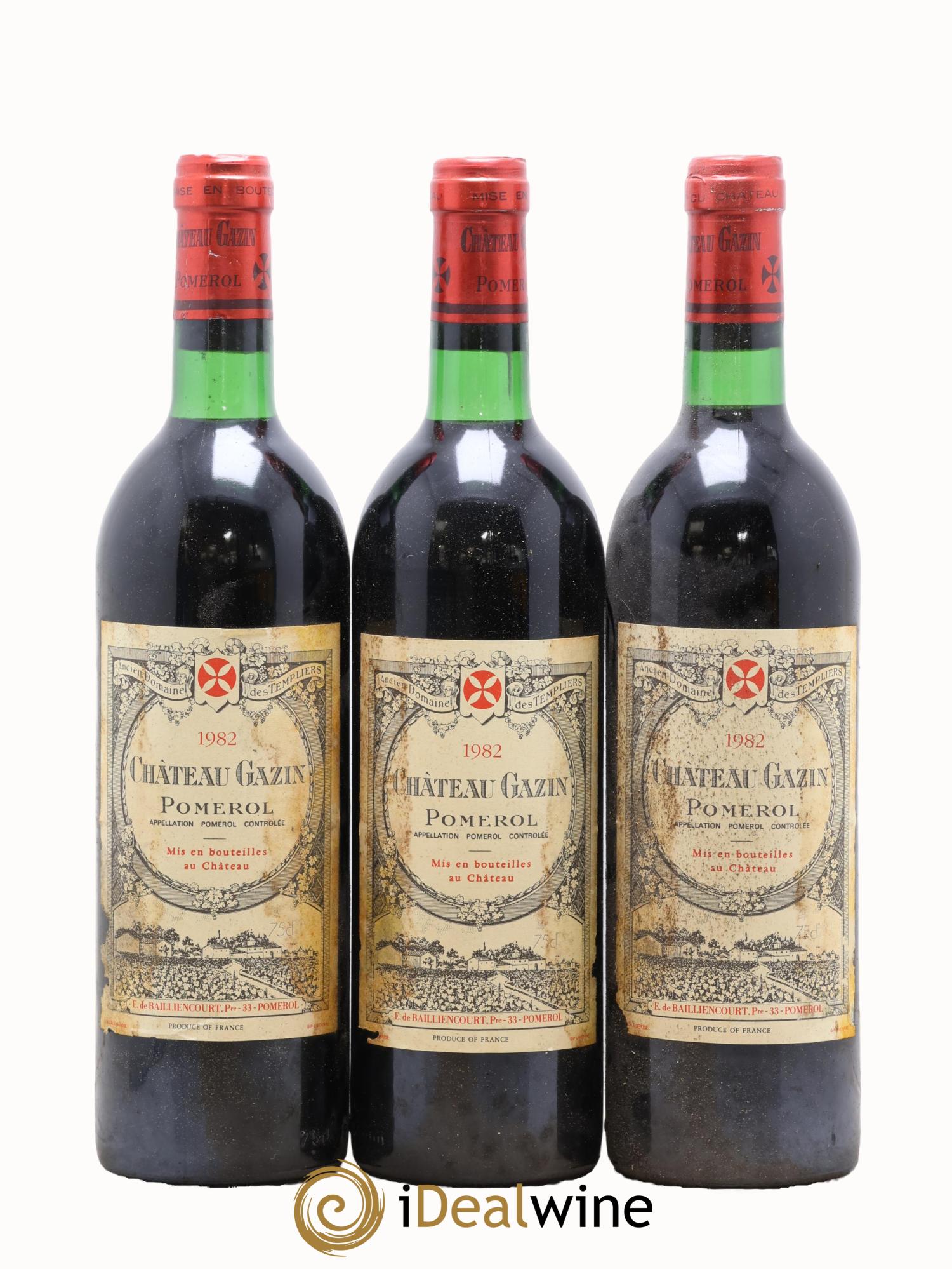 Château Gazin 1982 - Lotto di 3 bottiglie - 0