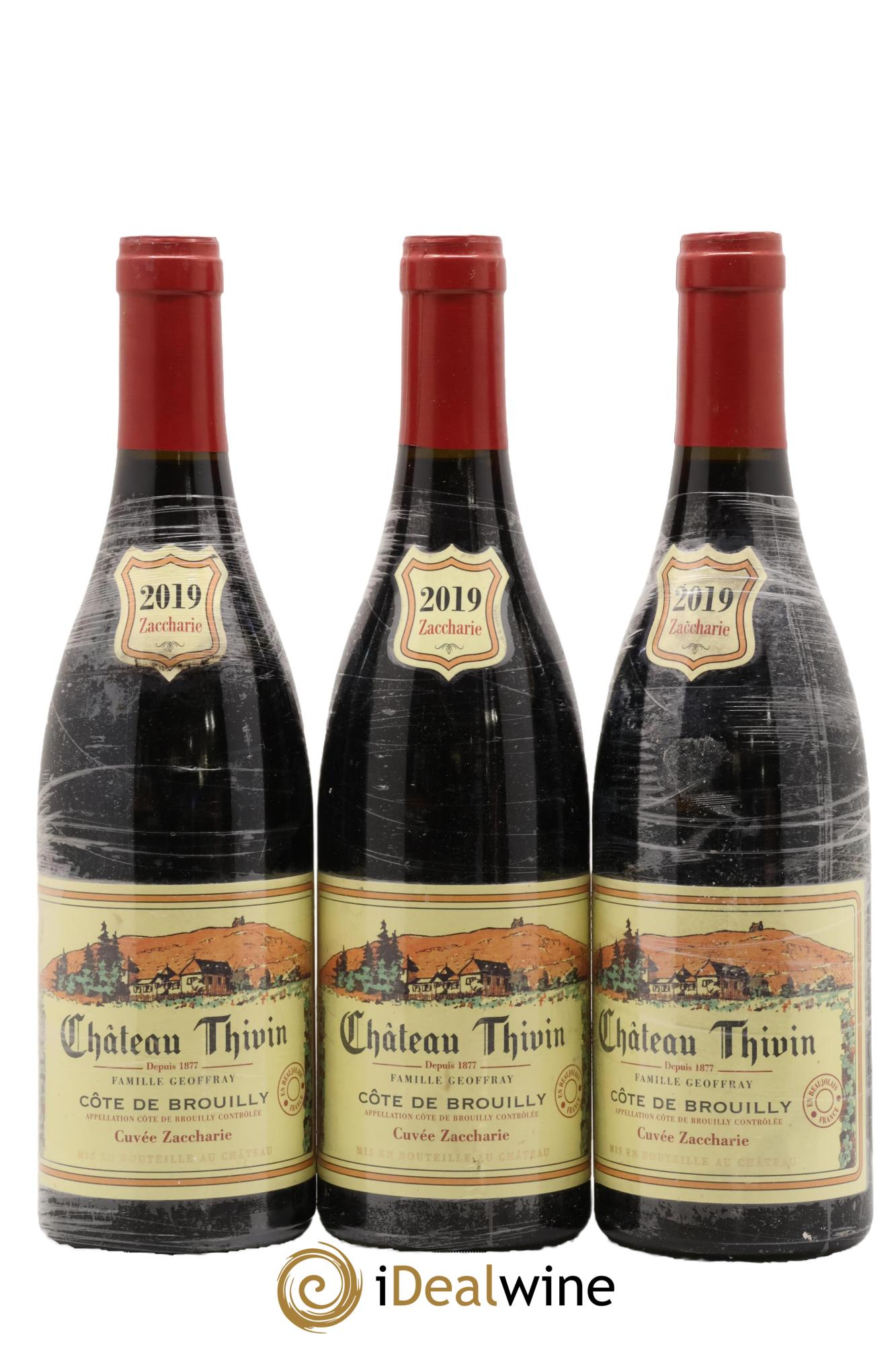 Côte de Brouilly Cuvée Zaccharie Château Thivin 2019 - Lot of 3 bottles - 0